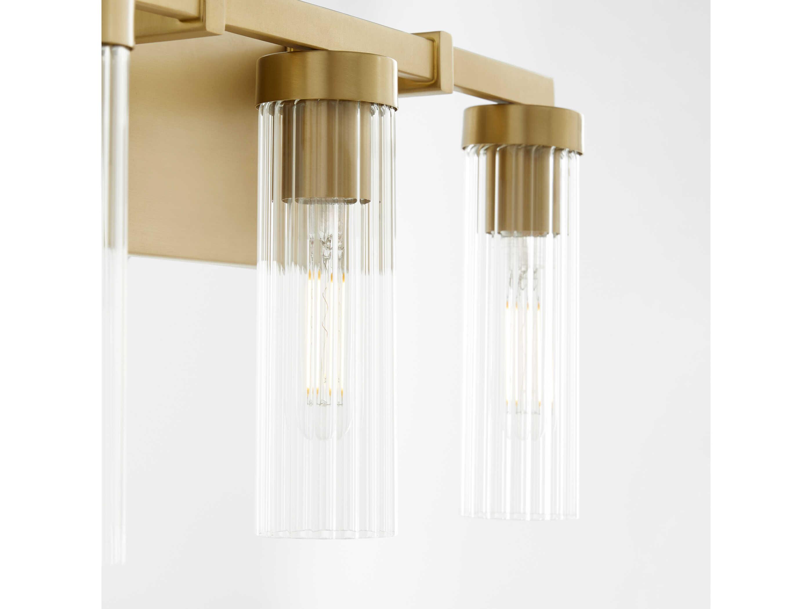 Quorum Kilbey 3-Light Aged Brass Vanity Light