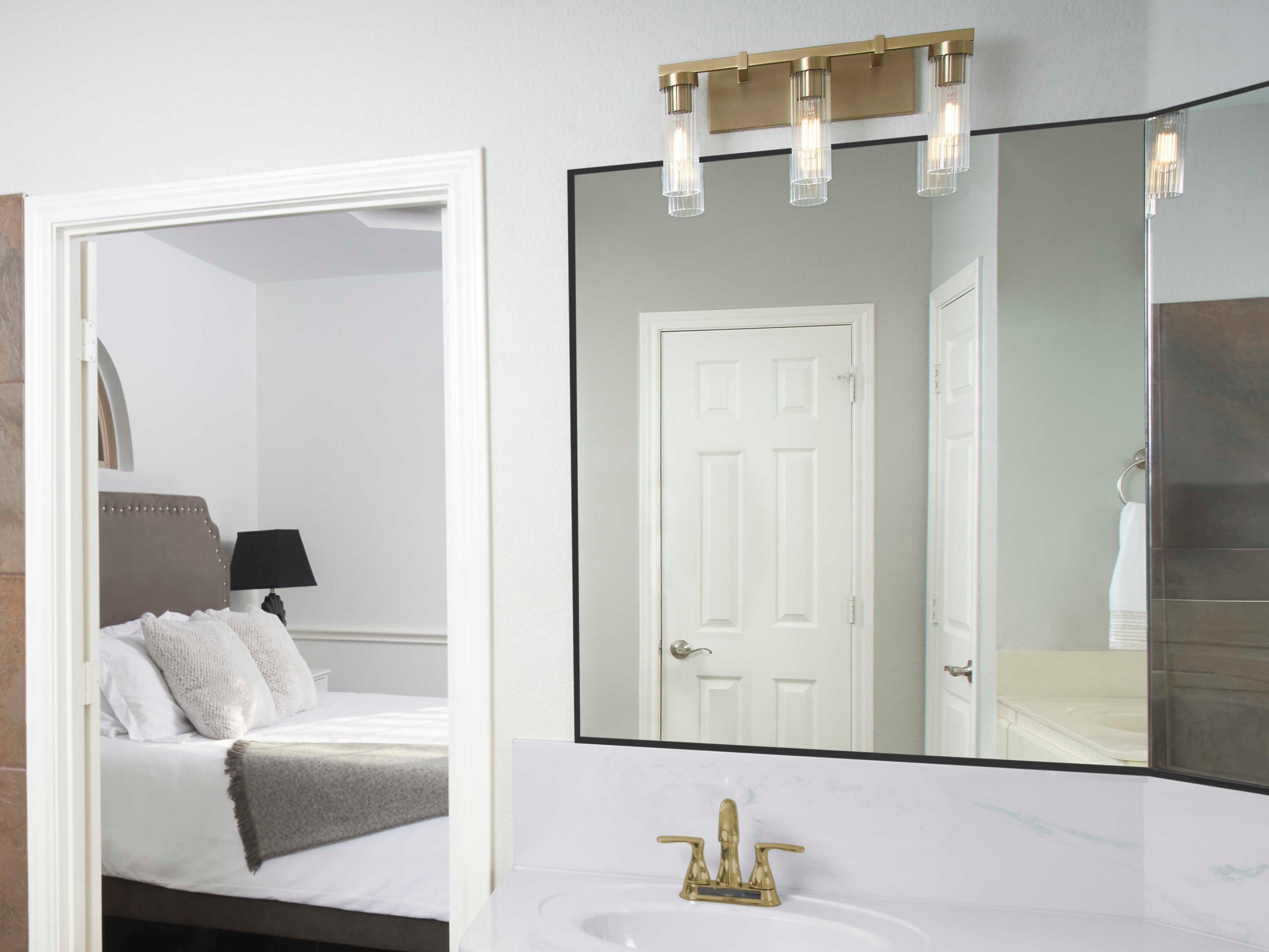 Quorum Kilbey 3-Light Aged Brass Vanity Light