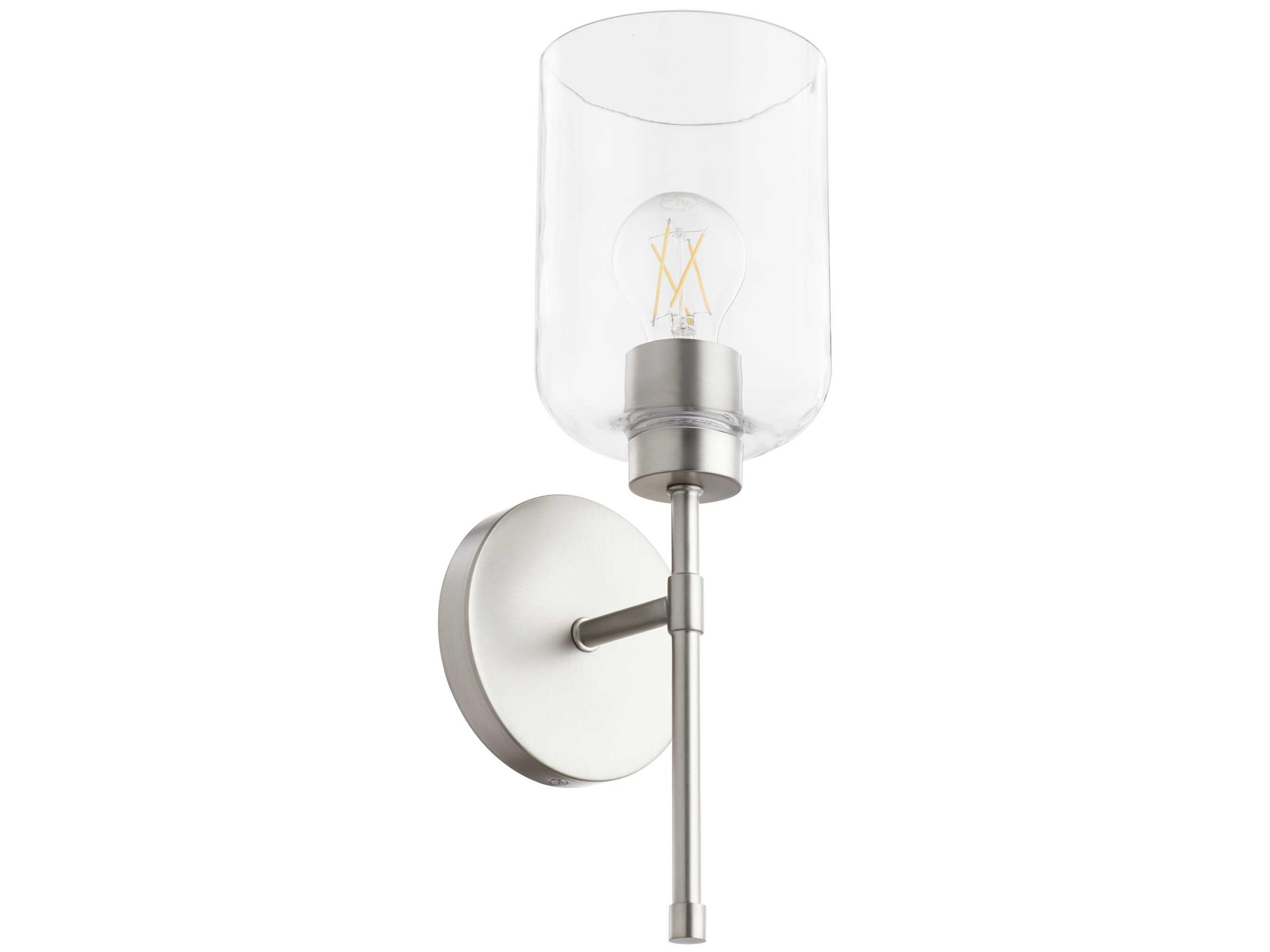 Quorum Tribute 1-Light Satin Nickel Glass Vanity Light