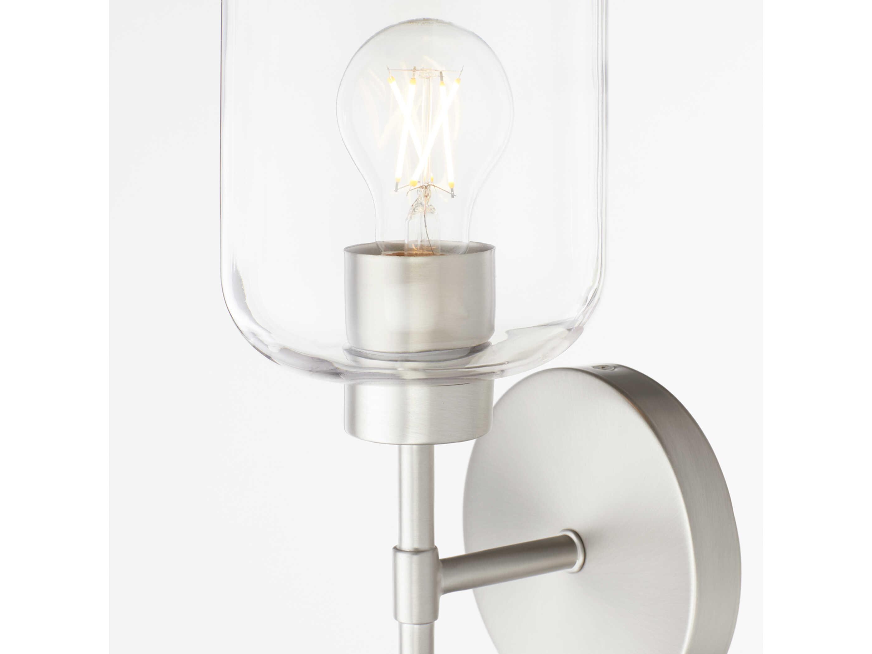 Quorum Tribute 1-Light Satin Nickel Glass Vanity Light