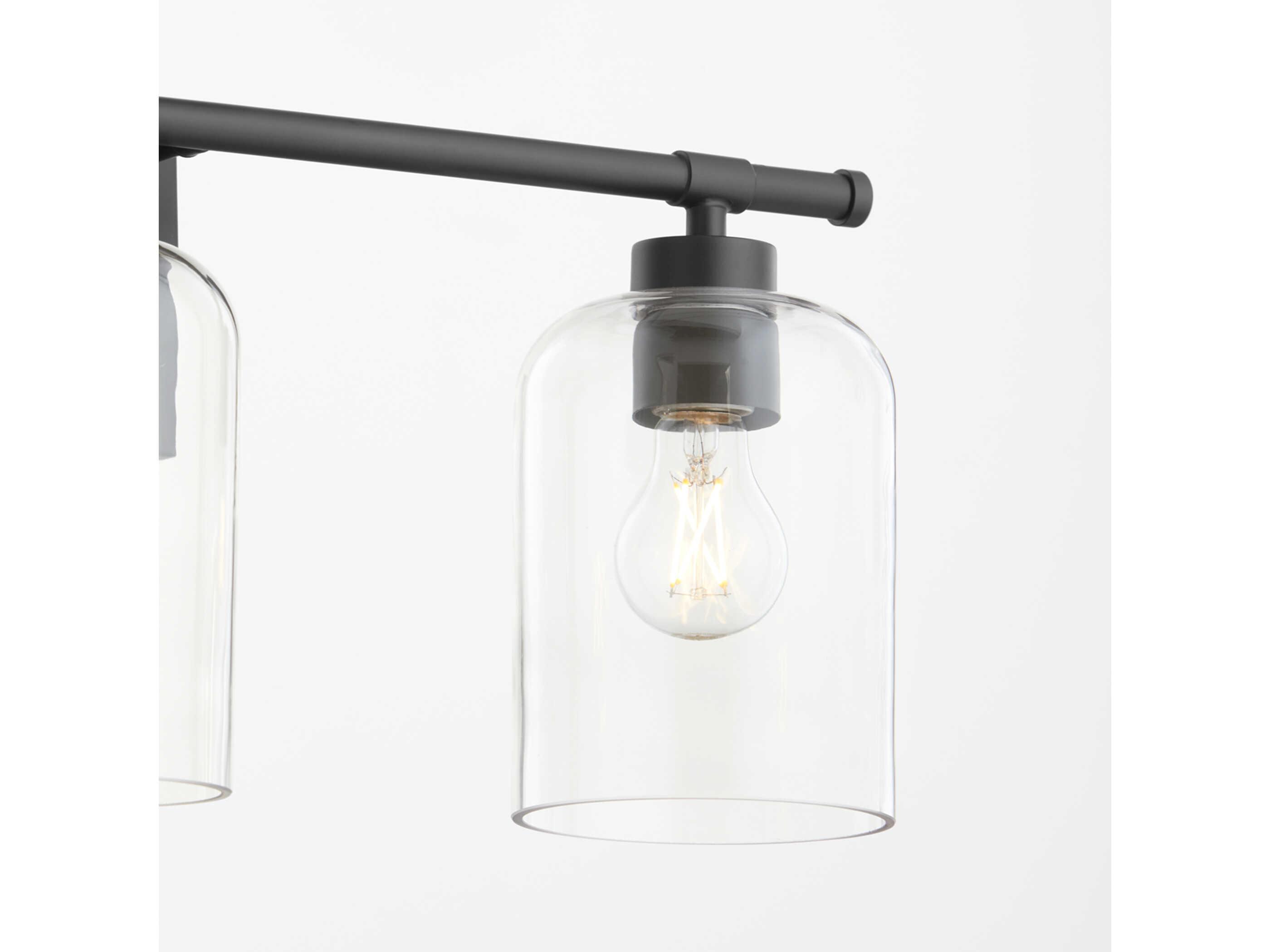 Quorum Tribute 3-Light Matte Black Glass Vanity Light