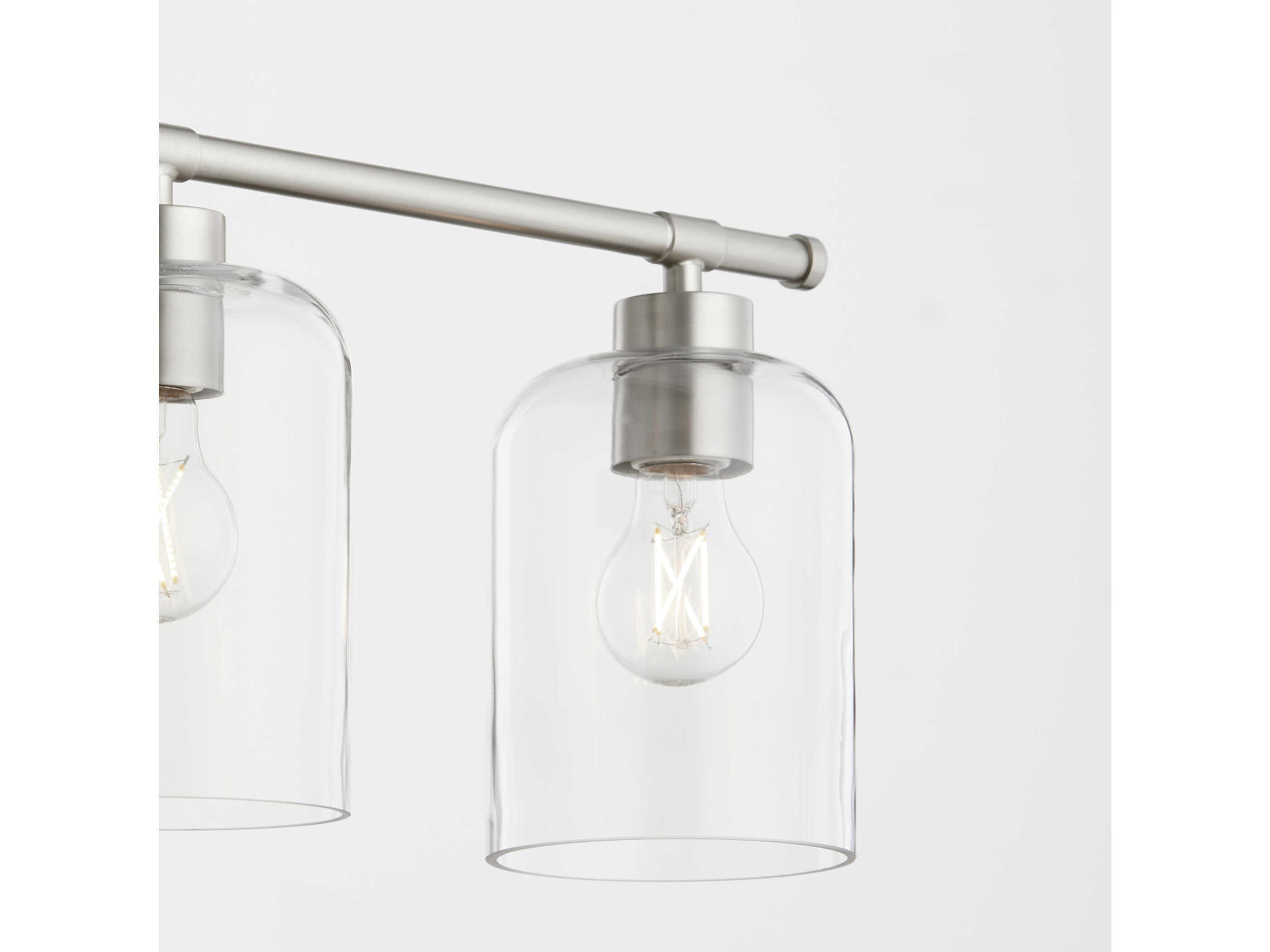 Quorum Tribute 4-Light Satin Nickel Glass Vanity Light