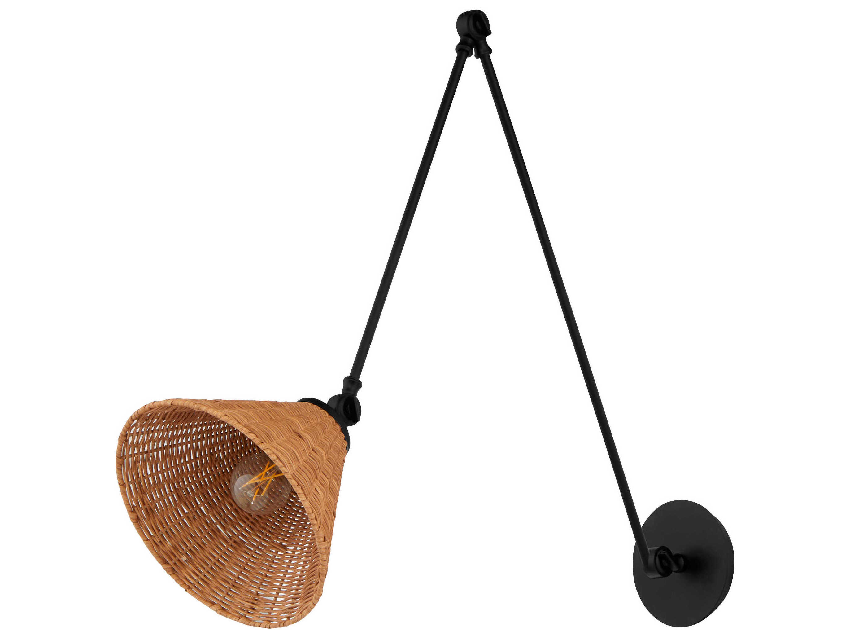 Quorum 1-Light Matte Black Swing Wall Sconce
