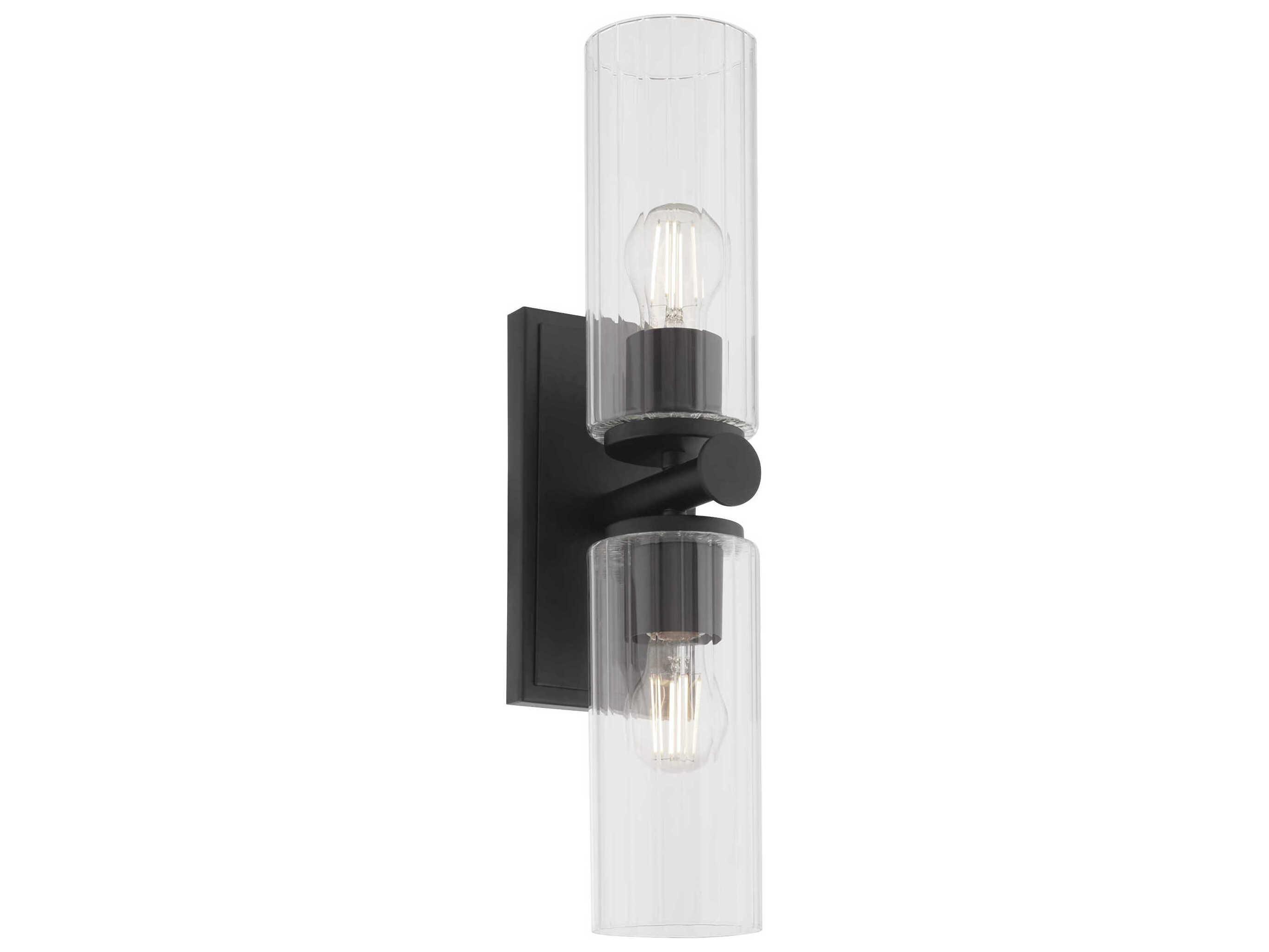 Quorum Mercier 2-Light Matte Black Vanity Light