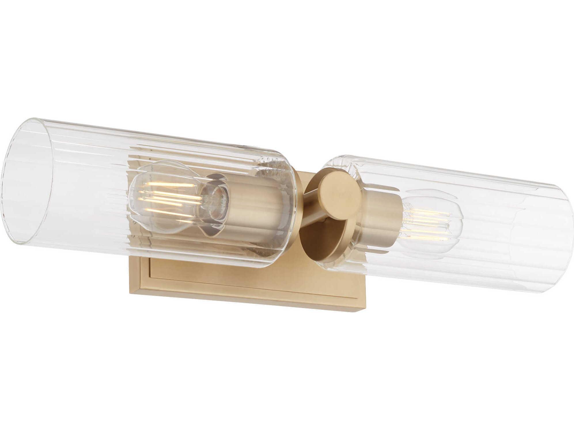 Quorum Mercier 2-Light Aged Brass Vanity Light