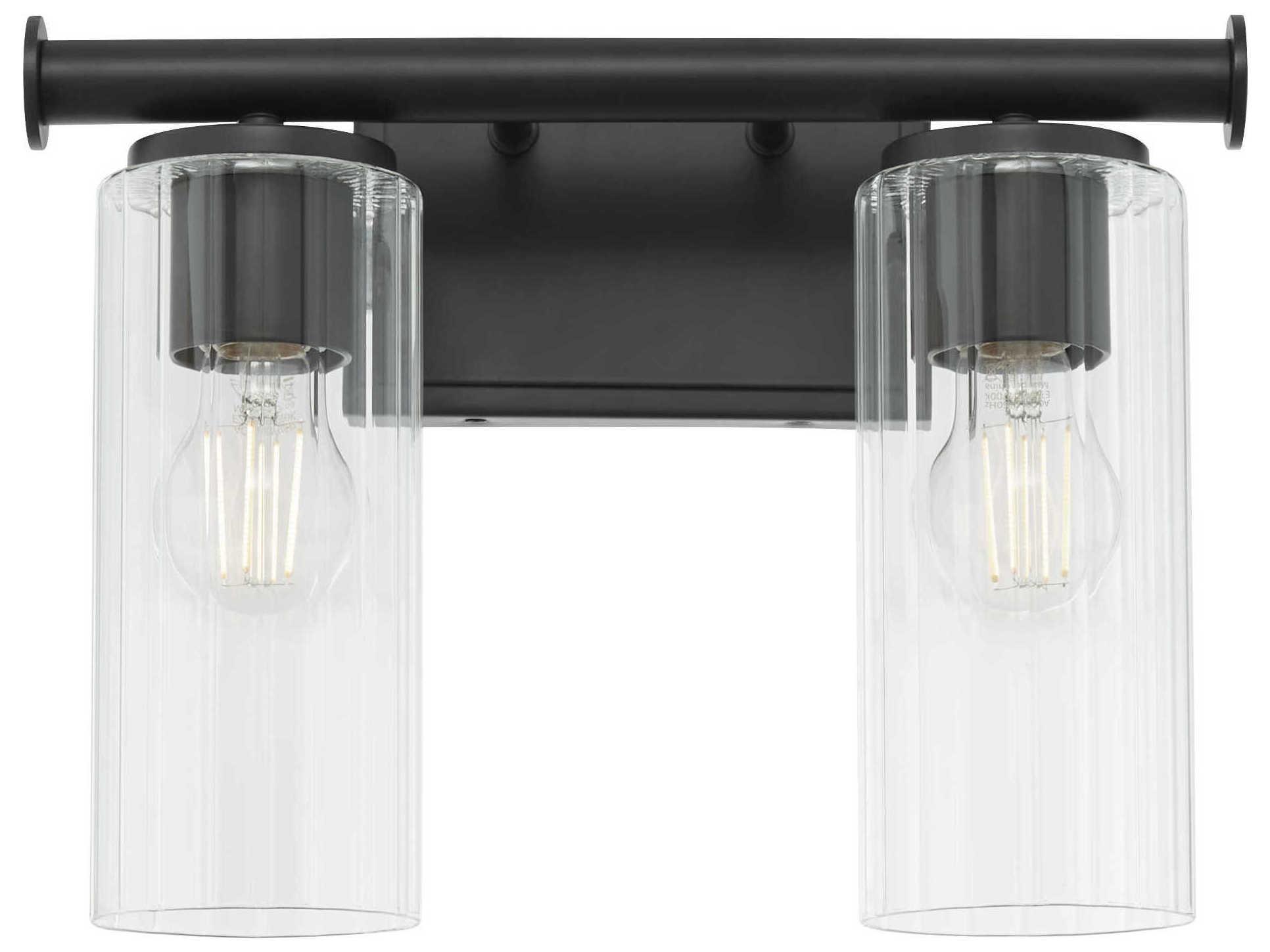 Quorum Mercier 2-Light Matte Black Vanity Light