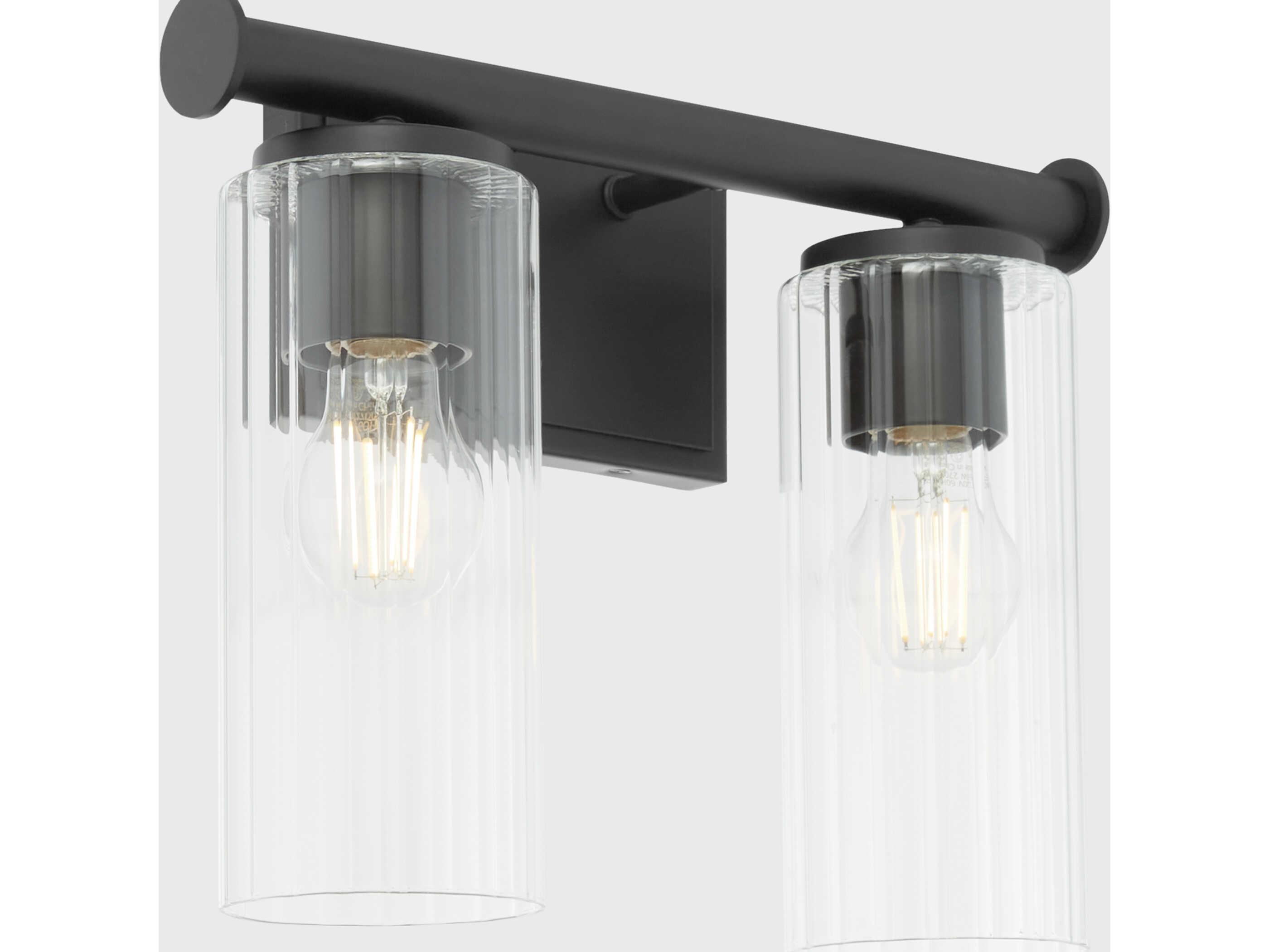 Quorum Mercier 2-Light Matte Black Vanity Light