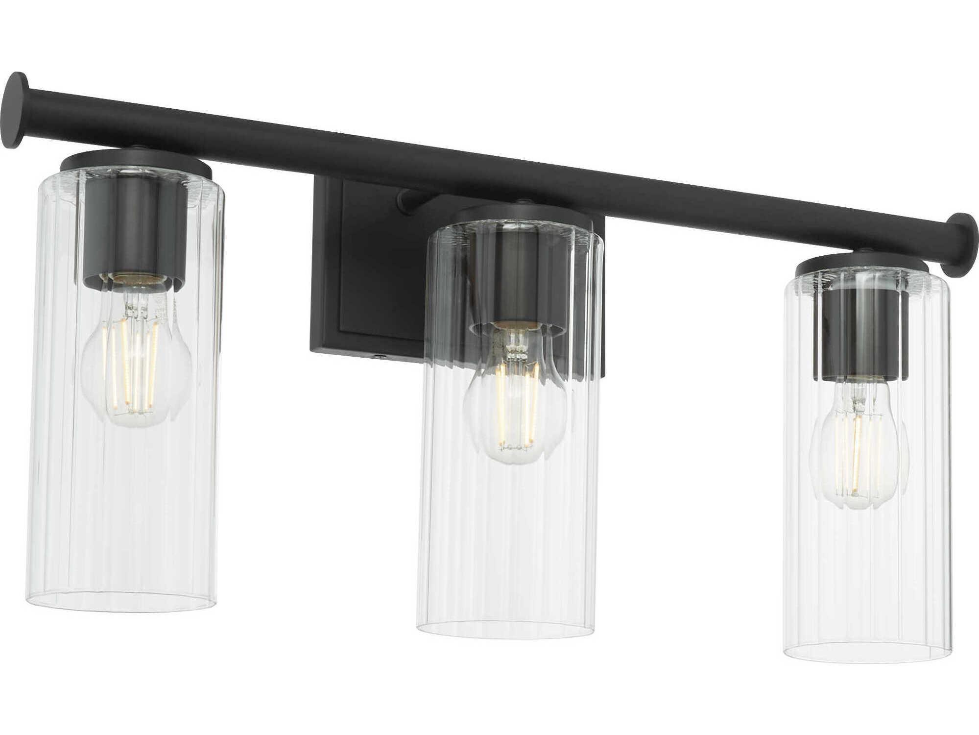 Quorum Mercier 3-Light Matte Black Vanity Light