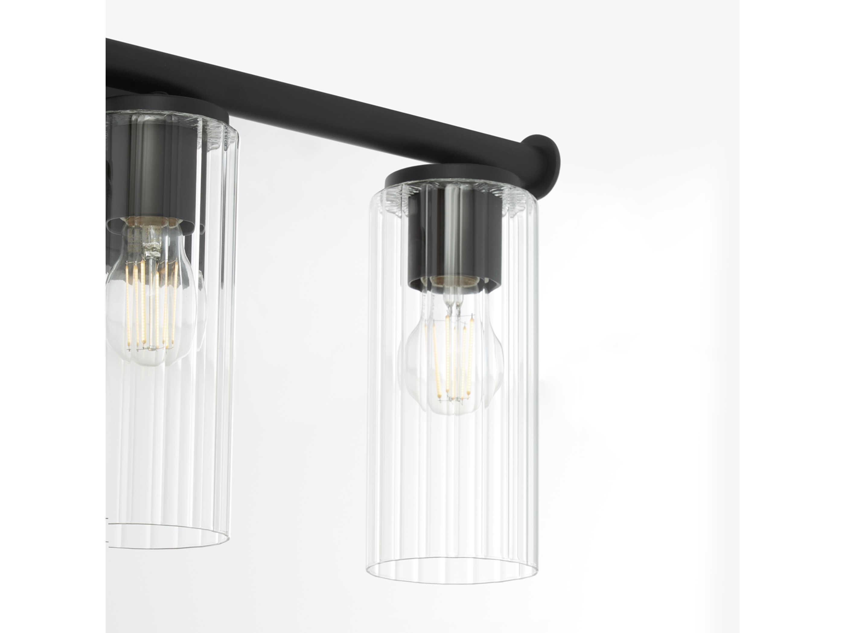 Quorum Mercier 3-Light Matte Black Vanity Light