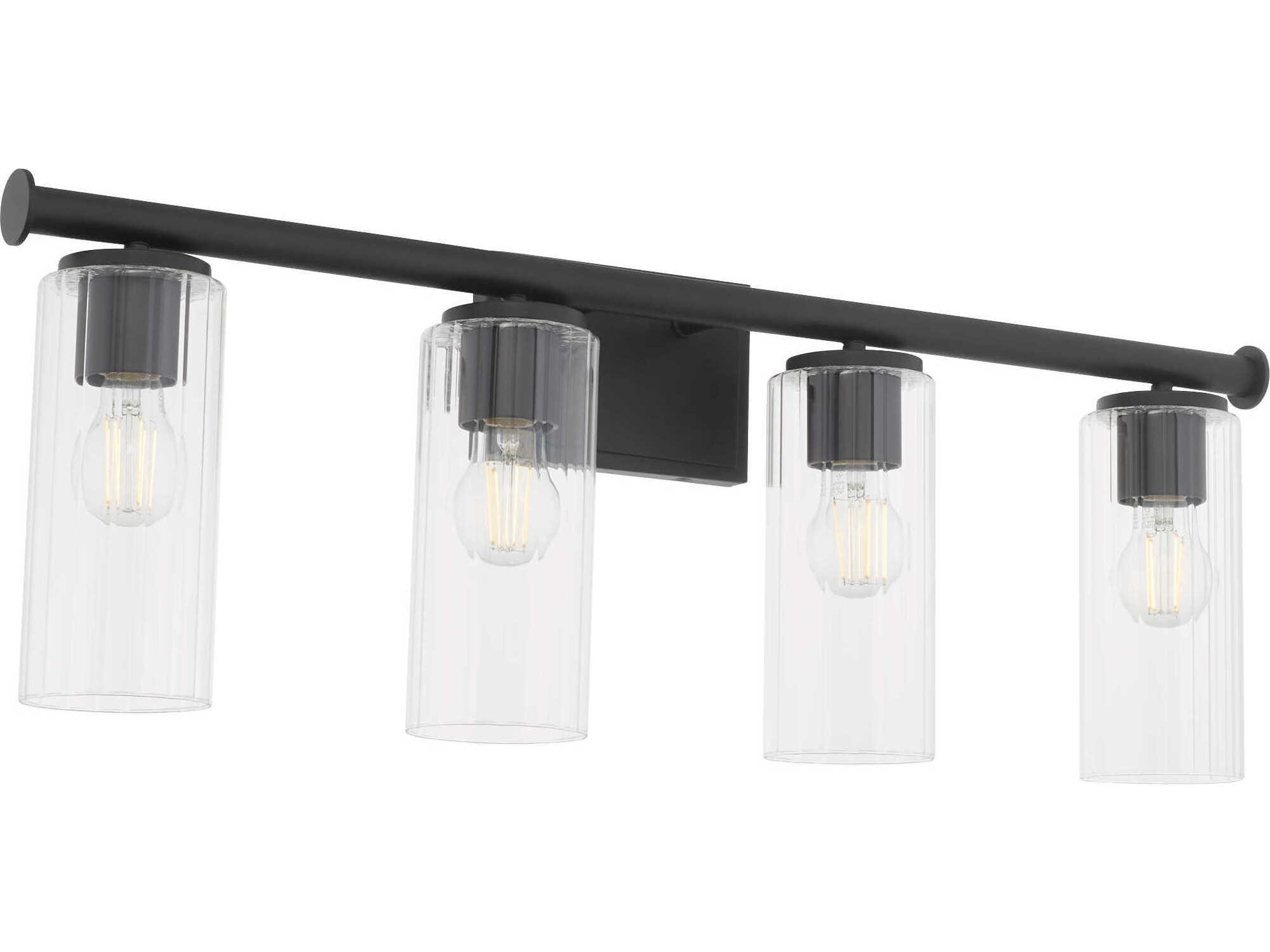 Quorum Mercier 4-Light Matte Black Vanity Light
