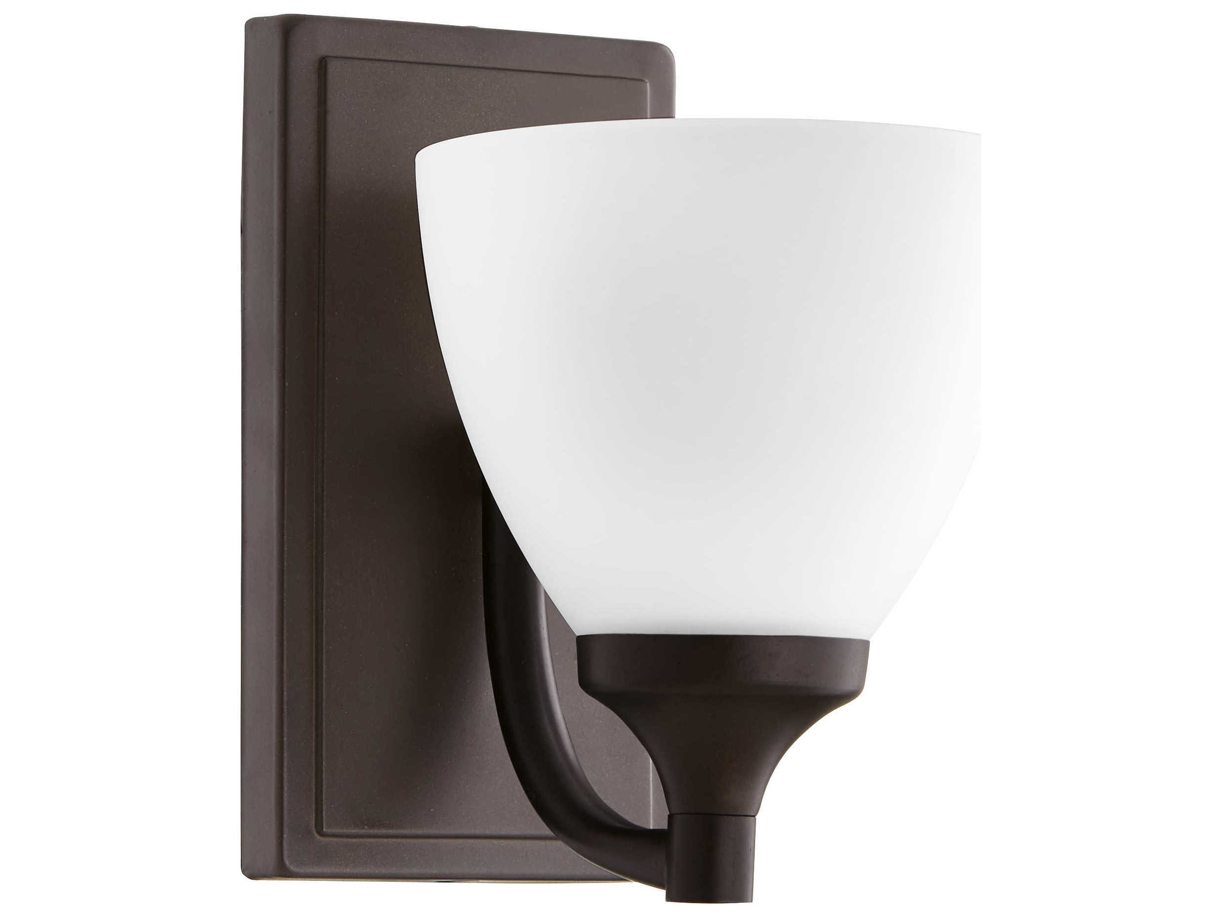 Quorum Enclave 1-Light Oiled Bronze Glass Vanity Light