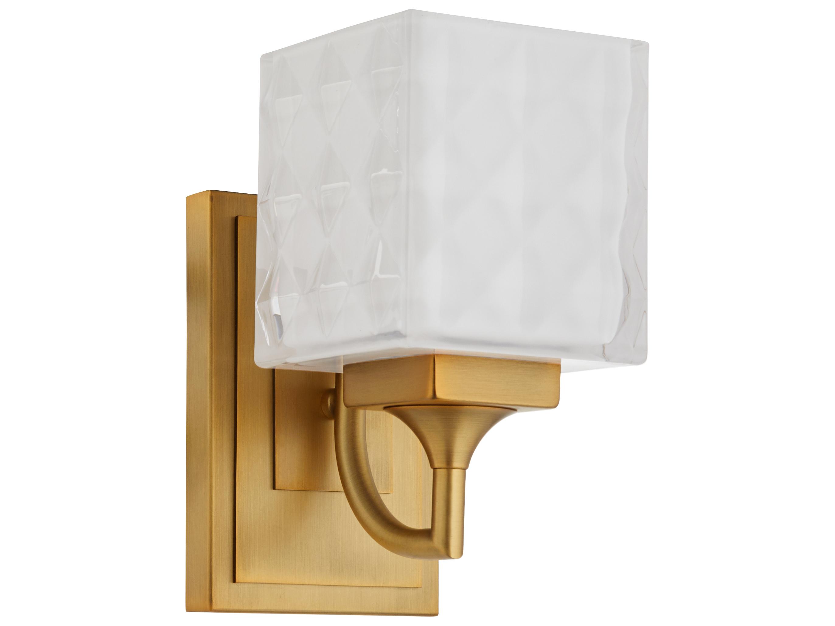 Quorum Diamonte 1-Light Brushed Brass Wall Sconce