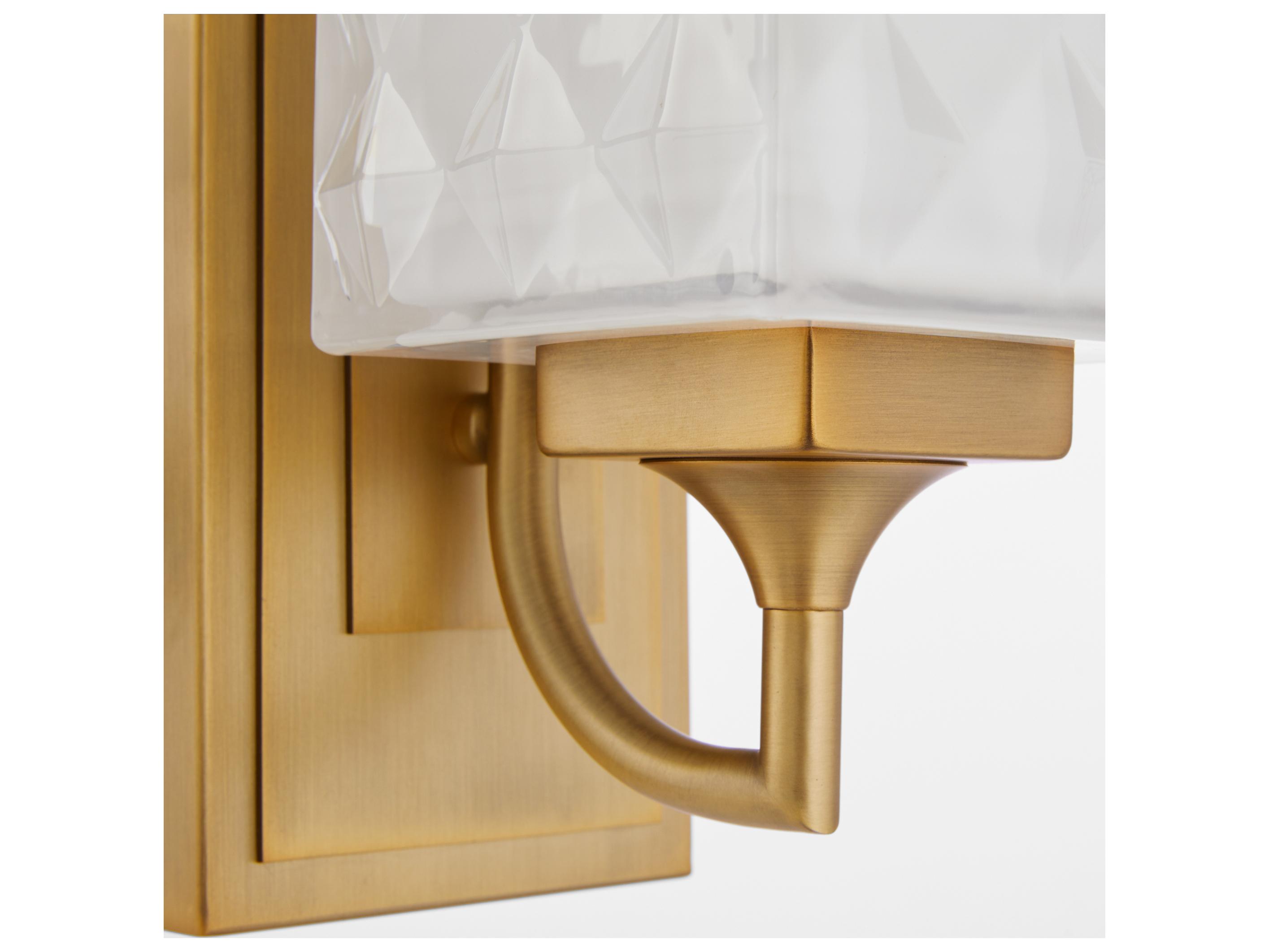 Quorum Diamonte 1-Light Brushed Brass Wall Sconce