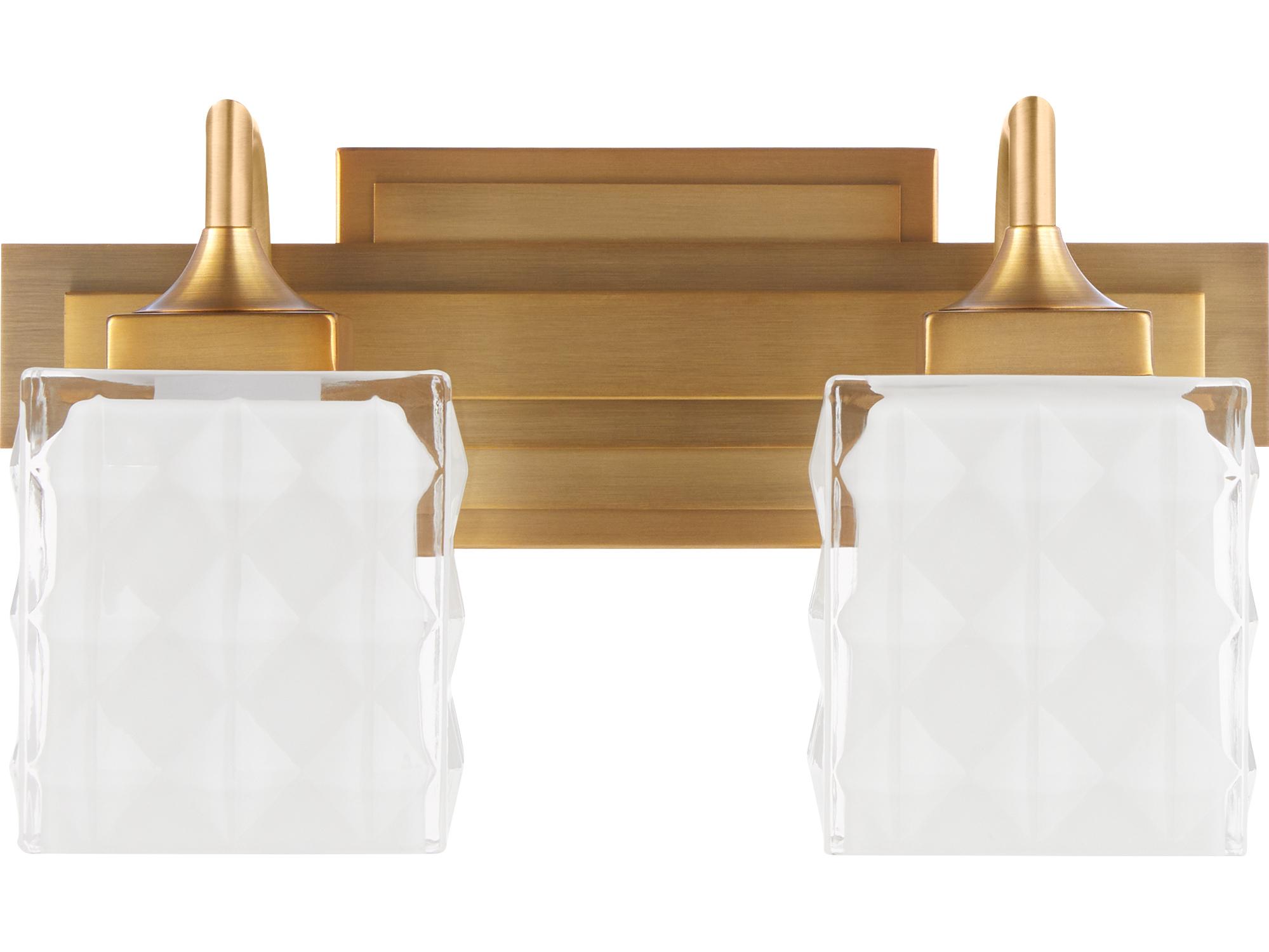 Quorum Diamonte 2-Light Brushed Brass Vanity Light