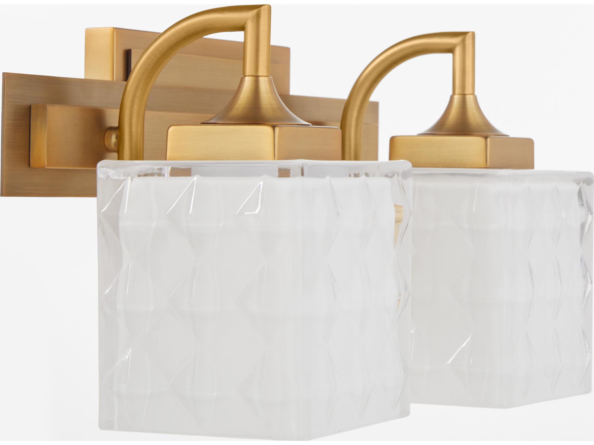 Quorum Diamonte 2-Light Brushed Brass Vanity Light