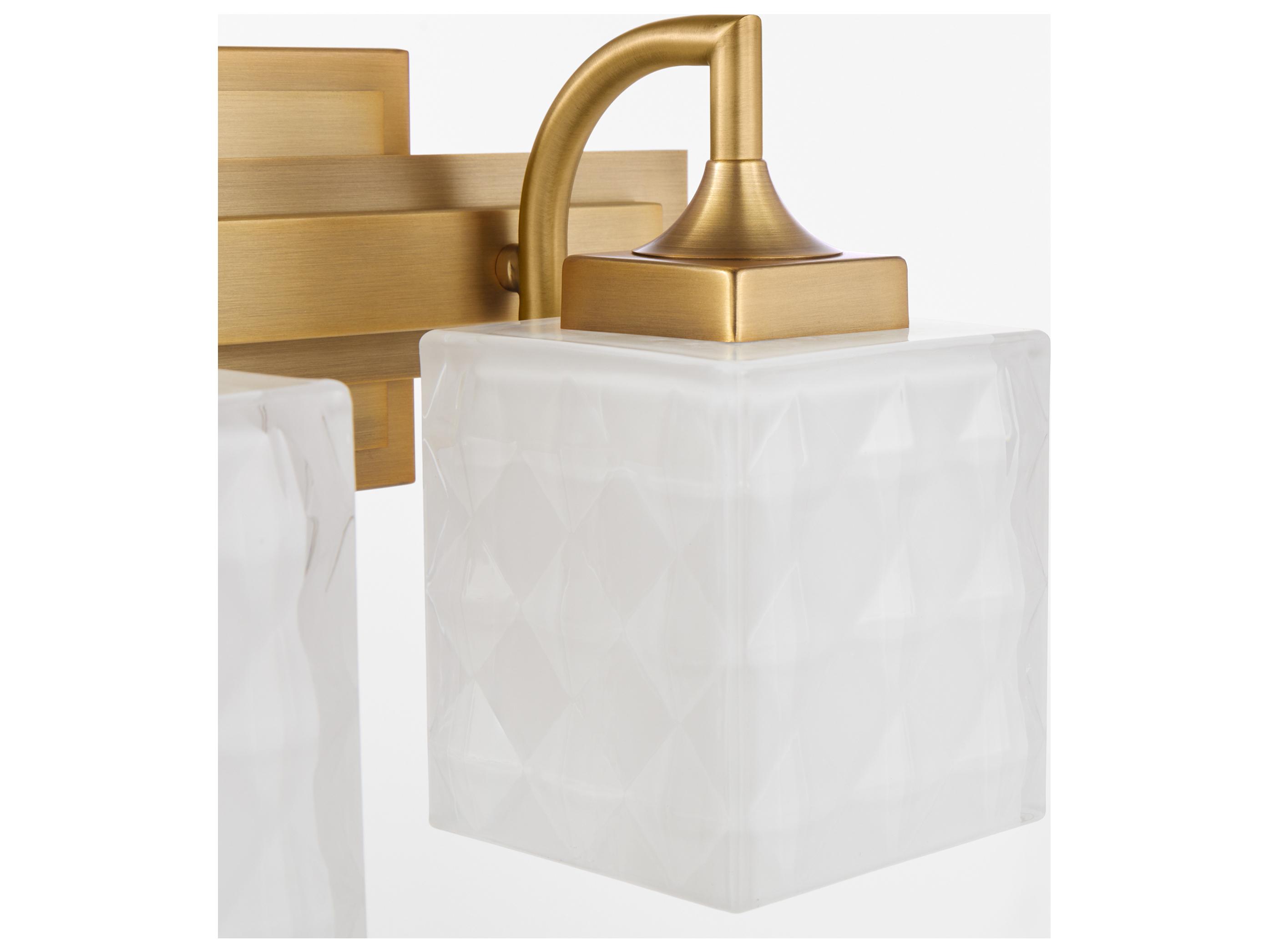 Quorum Diamonte 2-Light Brushed Brass Vanity Light