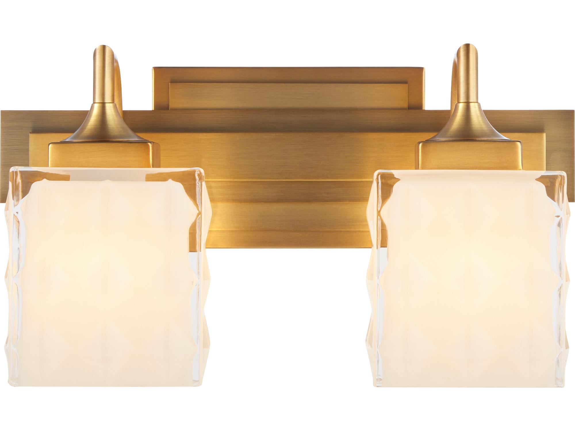 Quorum Diamonte 2-Light Brushed Brass Vanity Light