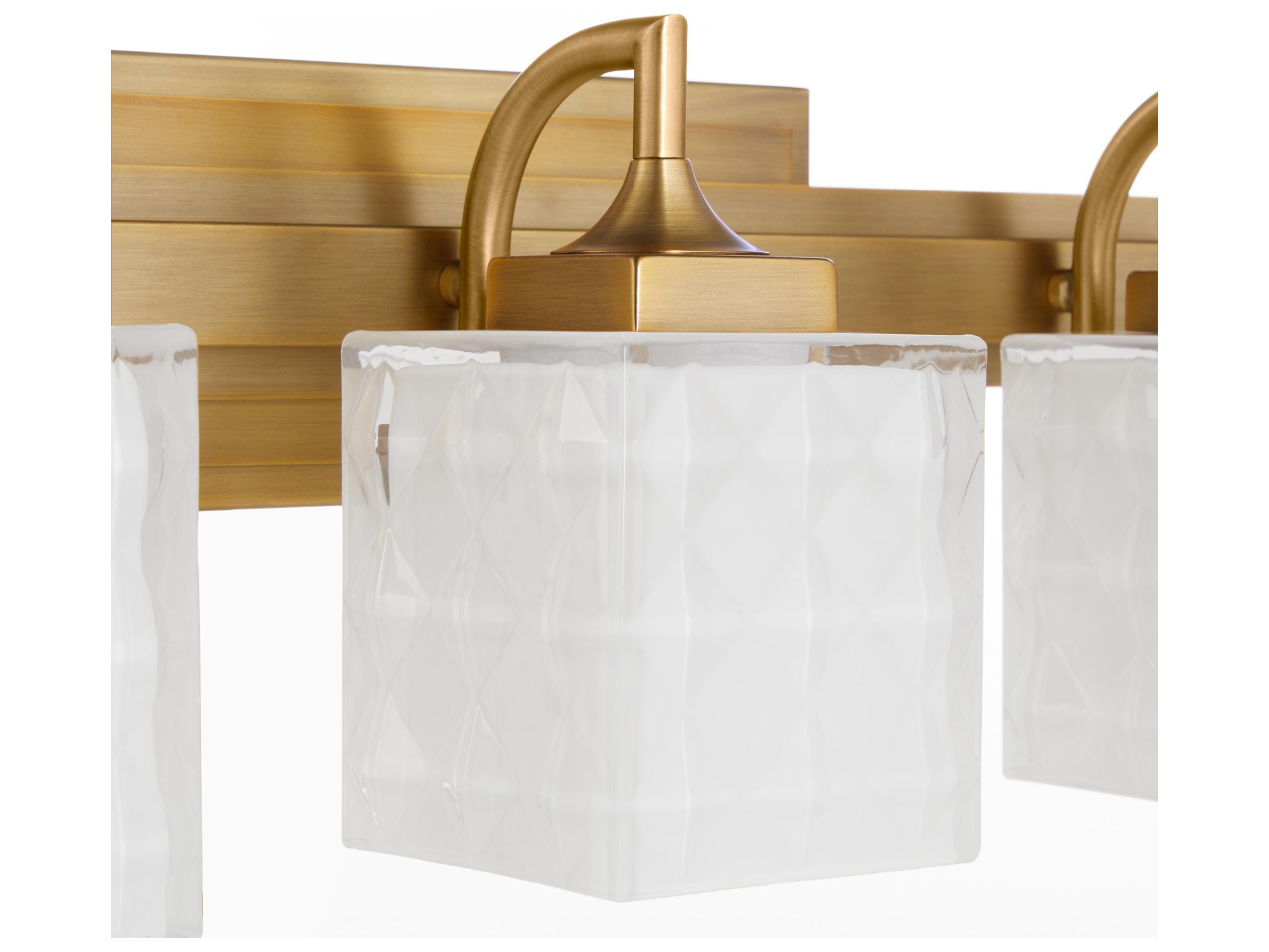 Quorum Diamonte 3-Light Brushed Brass Vanity Light