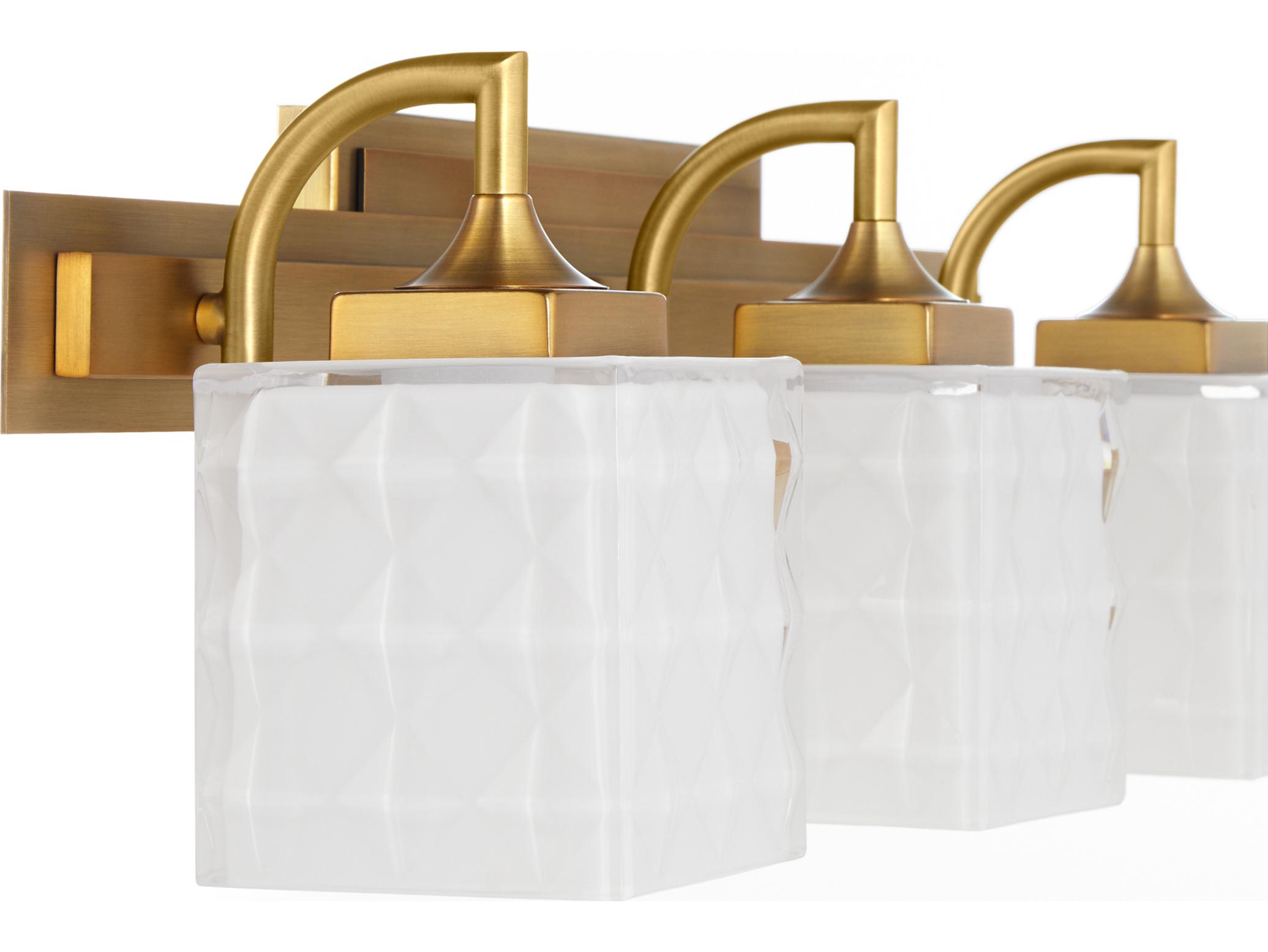Quorum Diamonte 3-Light Brushed Brass Vanity Light