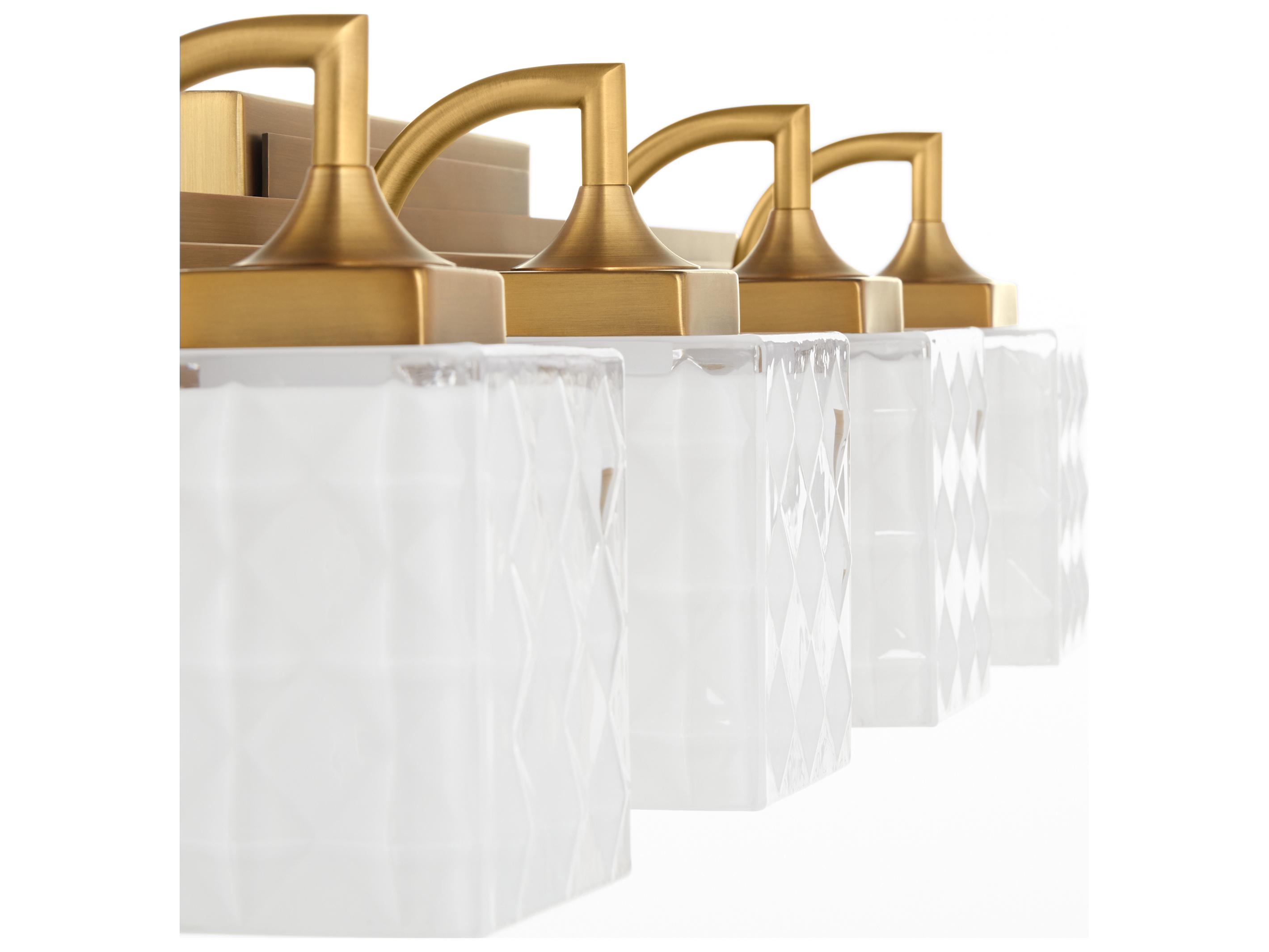 Quorum Diamonte 4-Light Brushed Brass Vanity Light