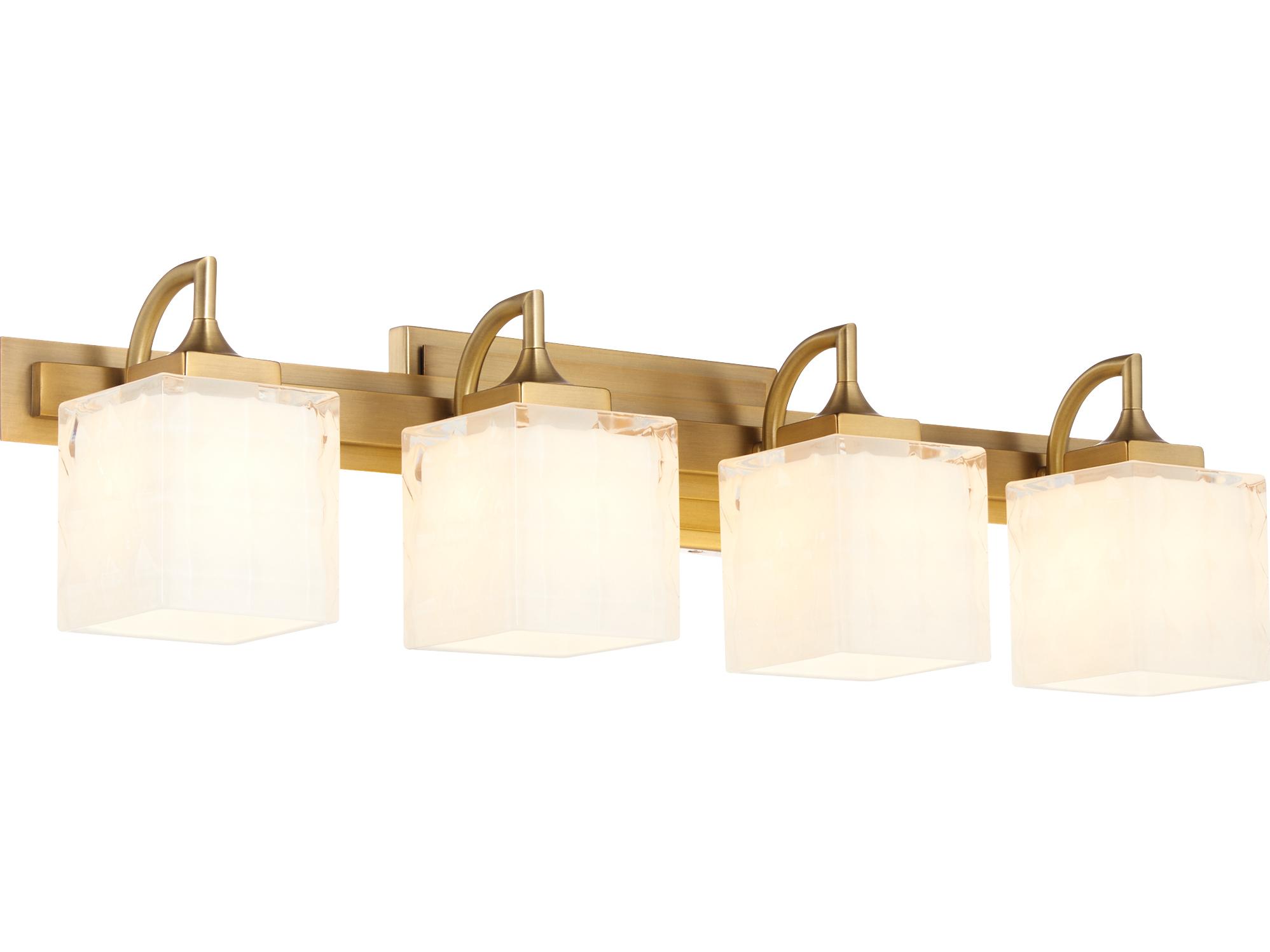 Quorum Diamonte 4-Light Brushed Brass Vanity Light