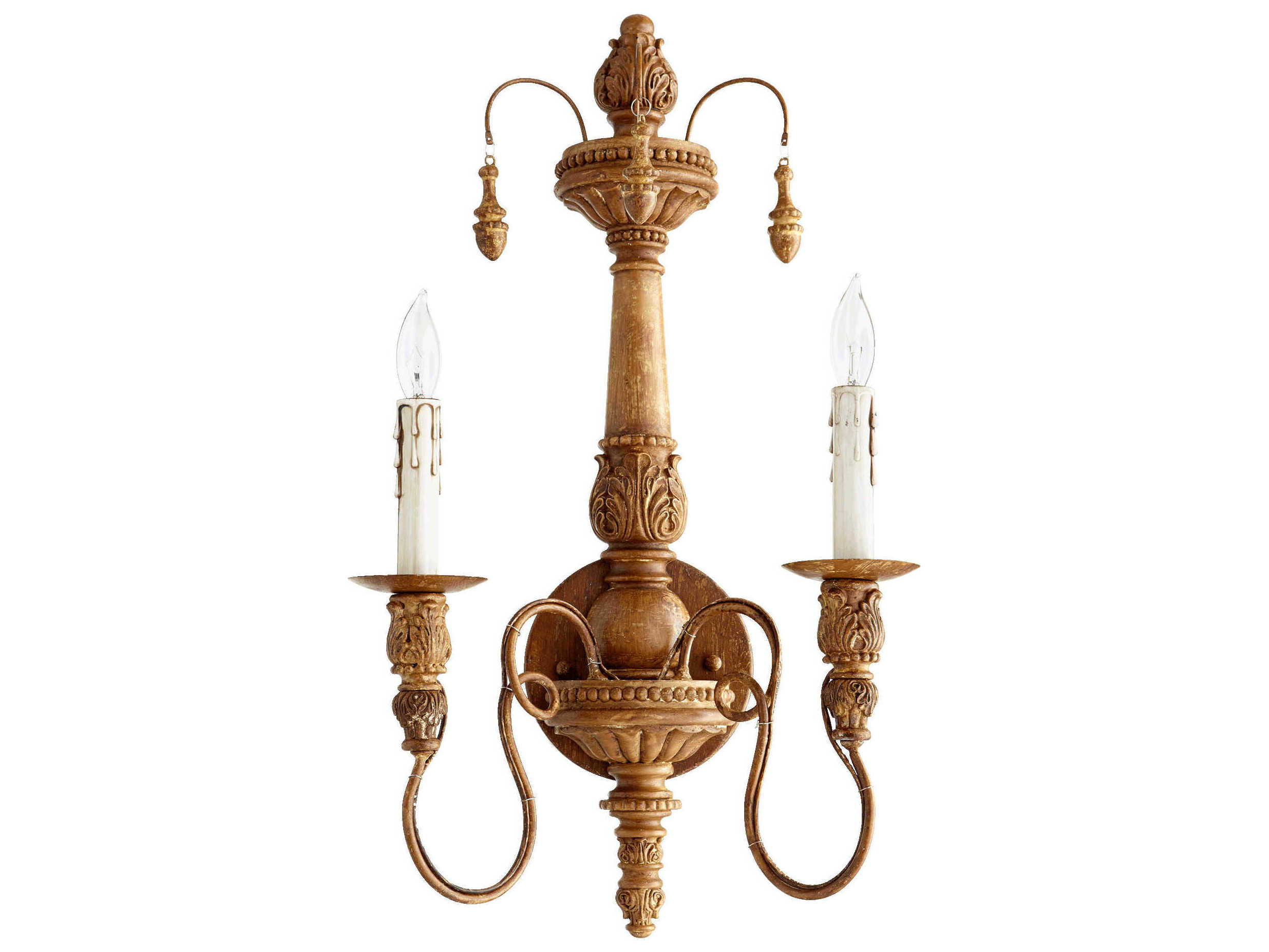 Quorum Salento 2-Light French Umber Gold Wall Sconce