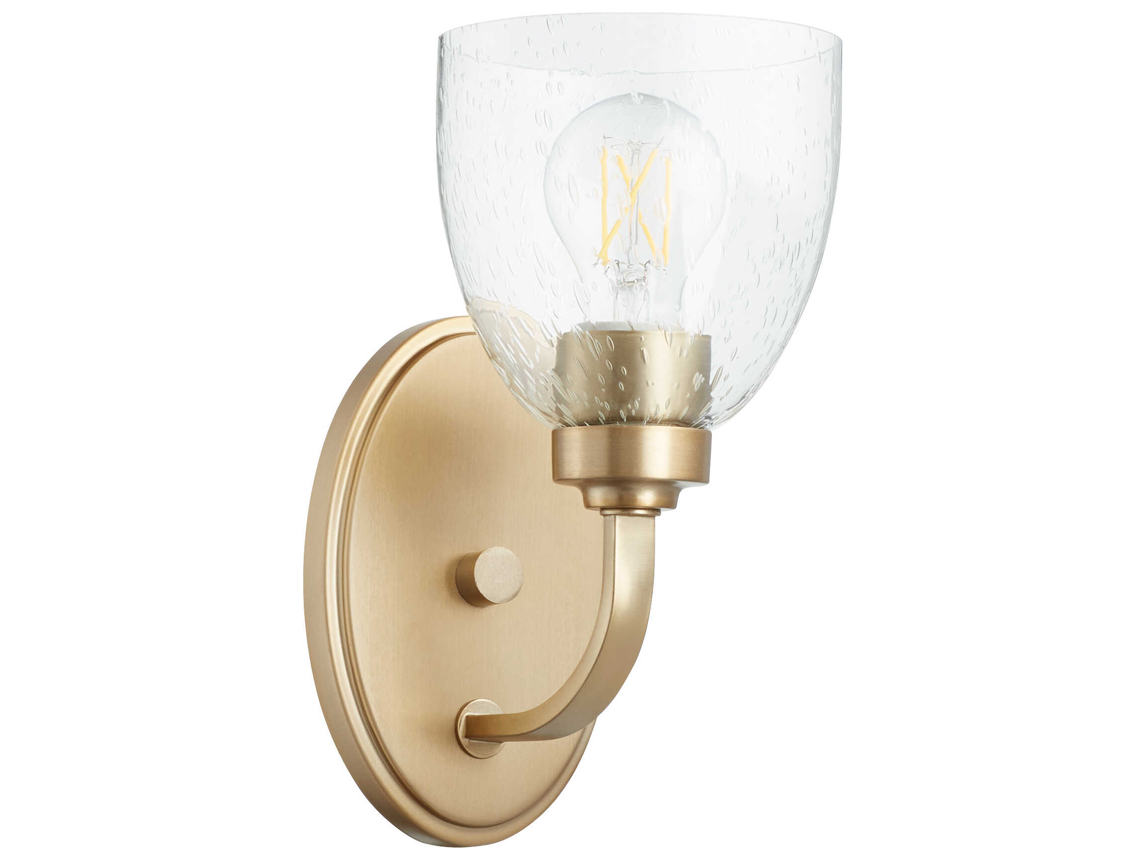 Quorum Reyes 1-Light Aged Brass Glass Wall Sconce
