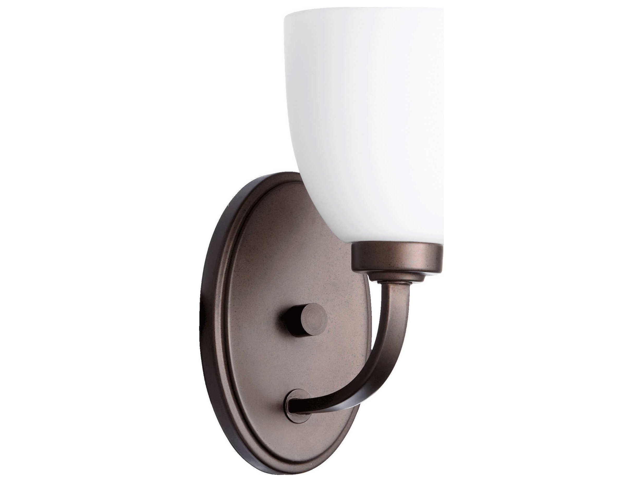 Quorum Reyes 1-Light Oiled Bronze Glass Wall Sconce