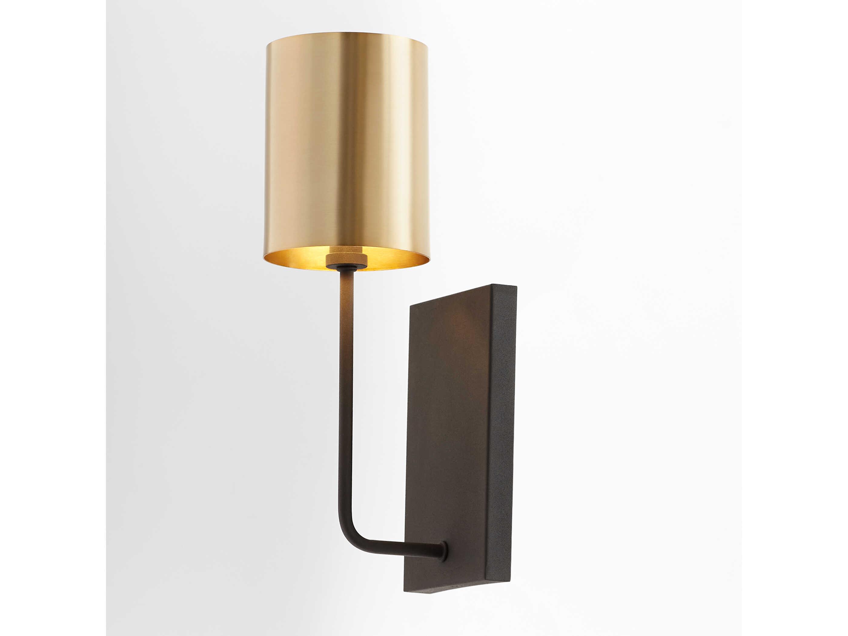 Quorum Harmony 1-Light Textured Black Aged Brass Wall Sconce
