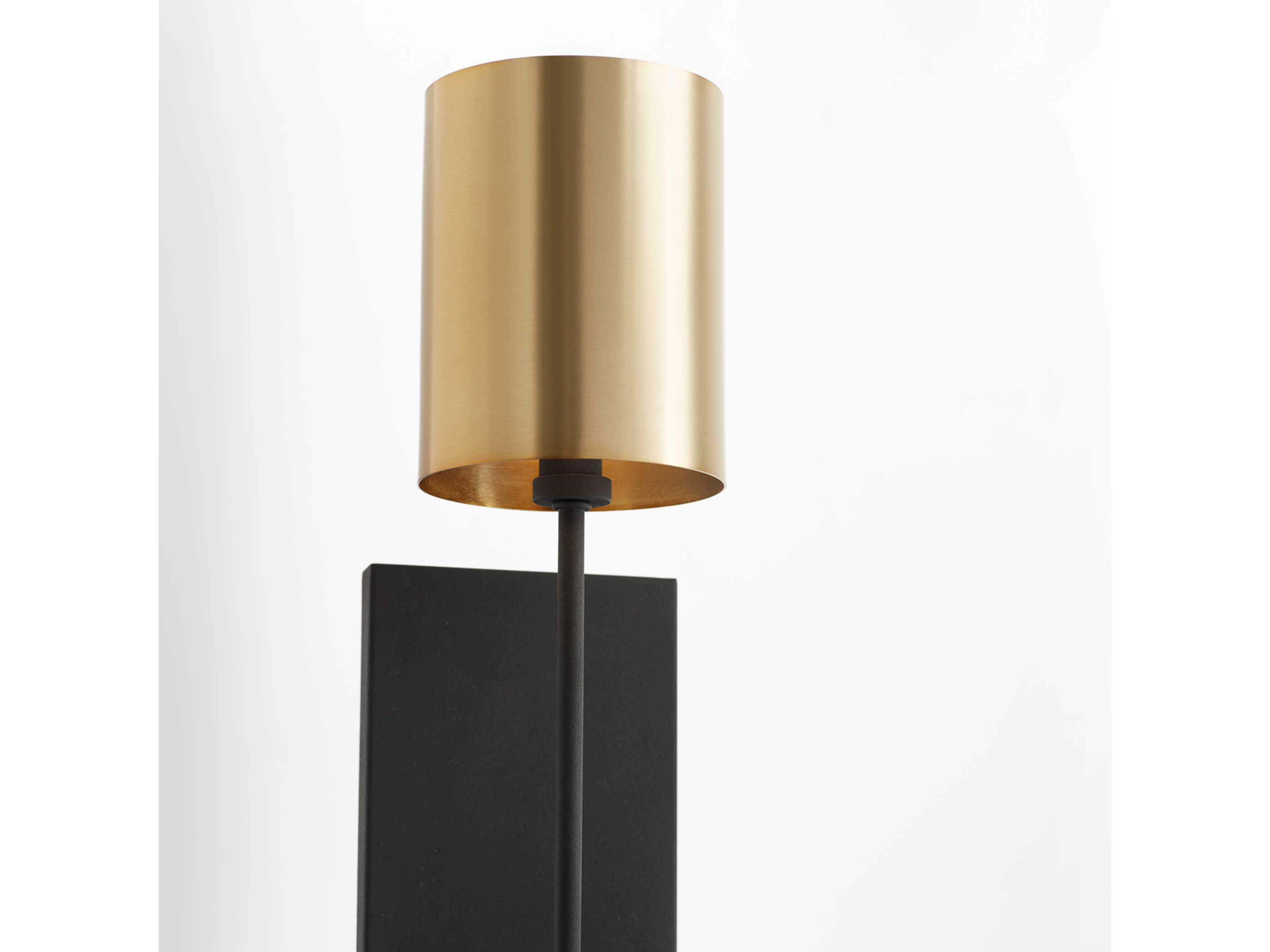 Quorum Harmony 1-Light Textured Black Aged Brass Wall Sconce