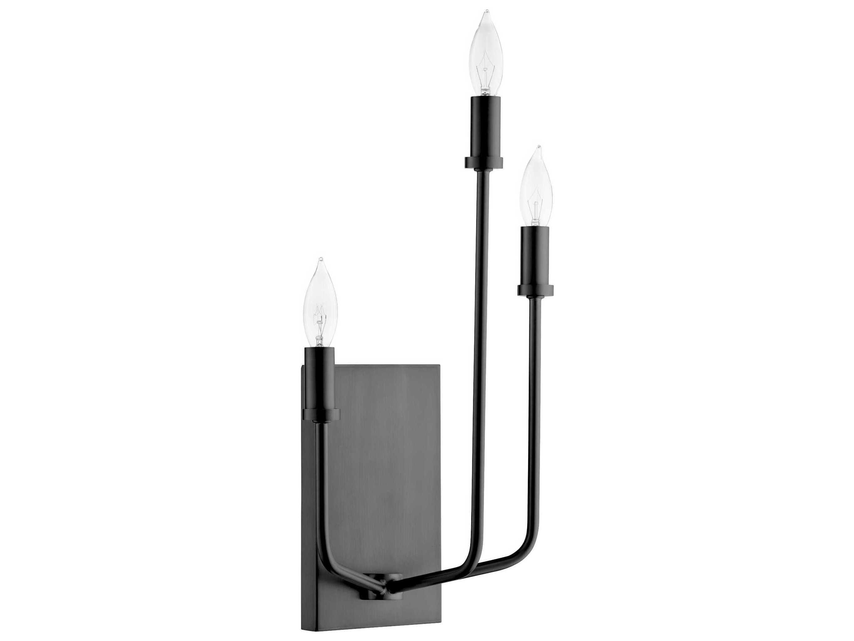 Quorum Harmony 3-Light Matte Black Vanity Light