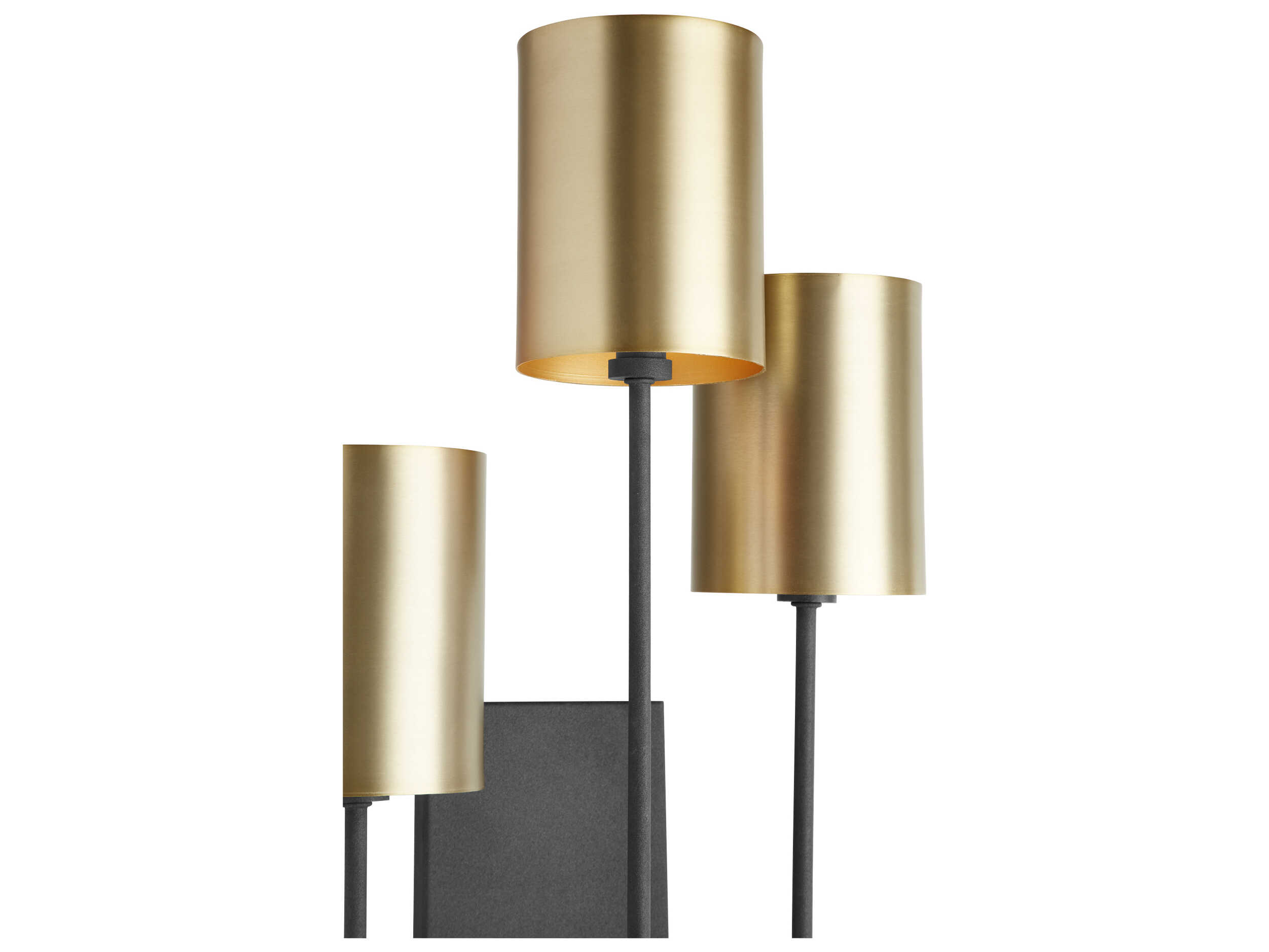 Quorum Harmony 3-Light Textured Black Aged Brass Glass Wall Sconce