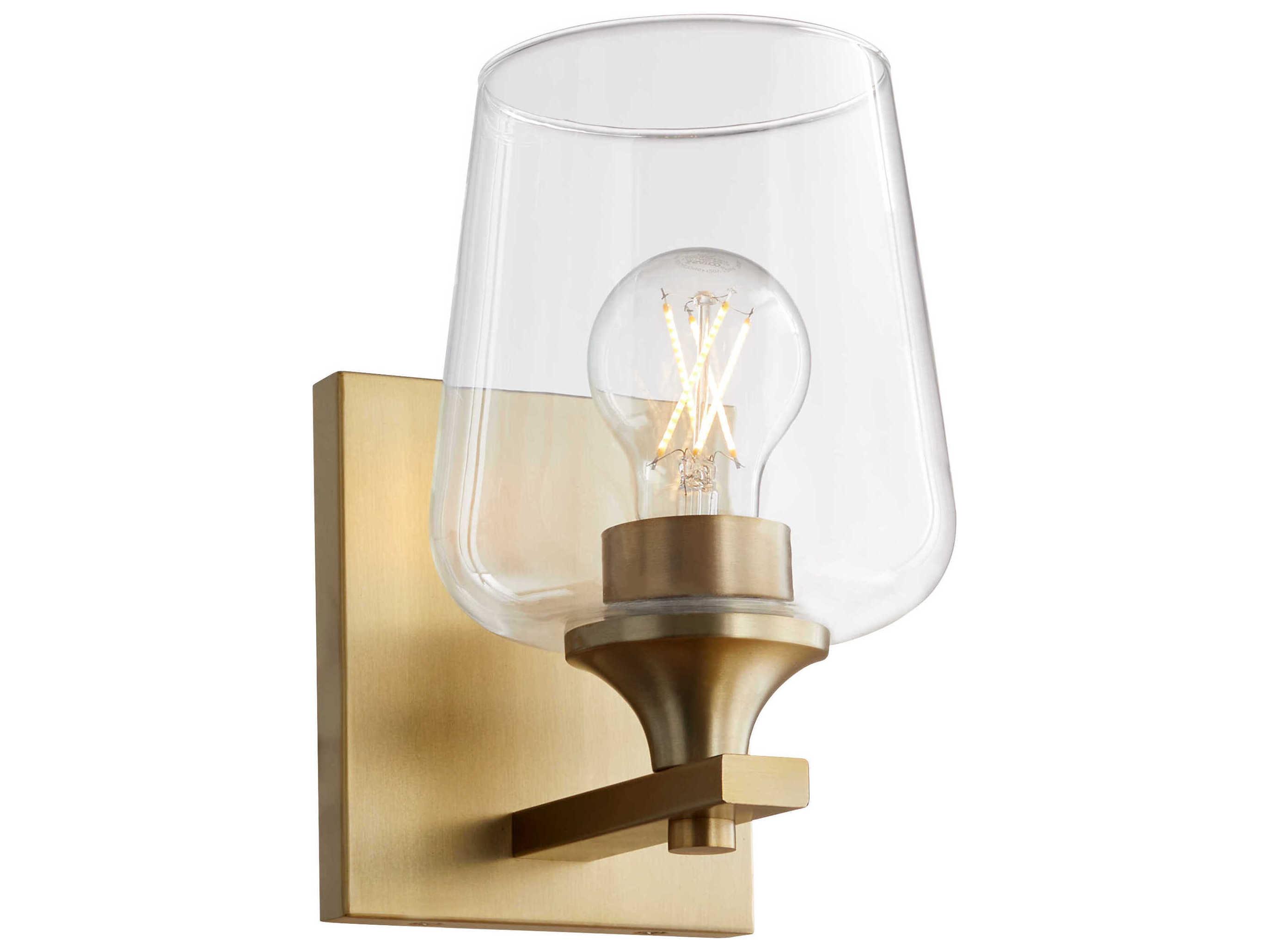 Quorum Veno 1-Light Aged Brass Wall Sconce