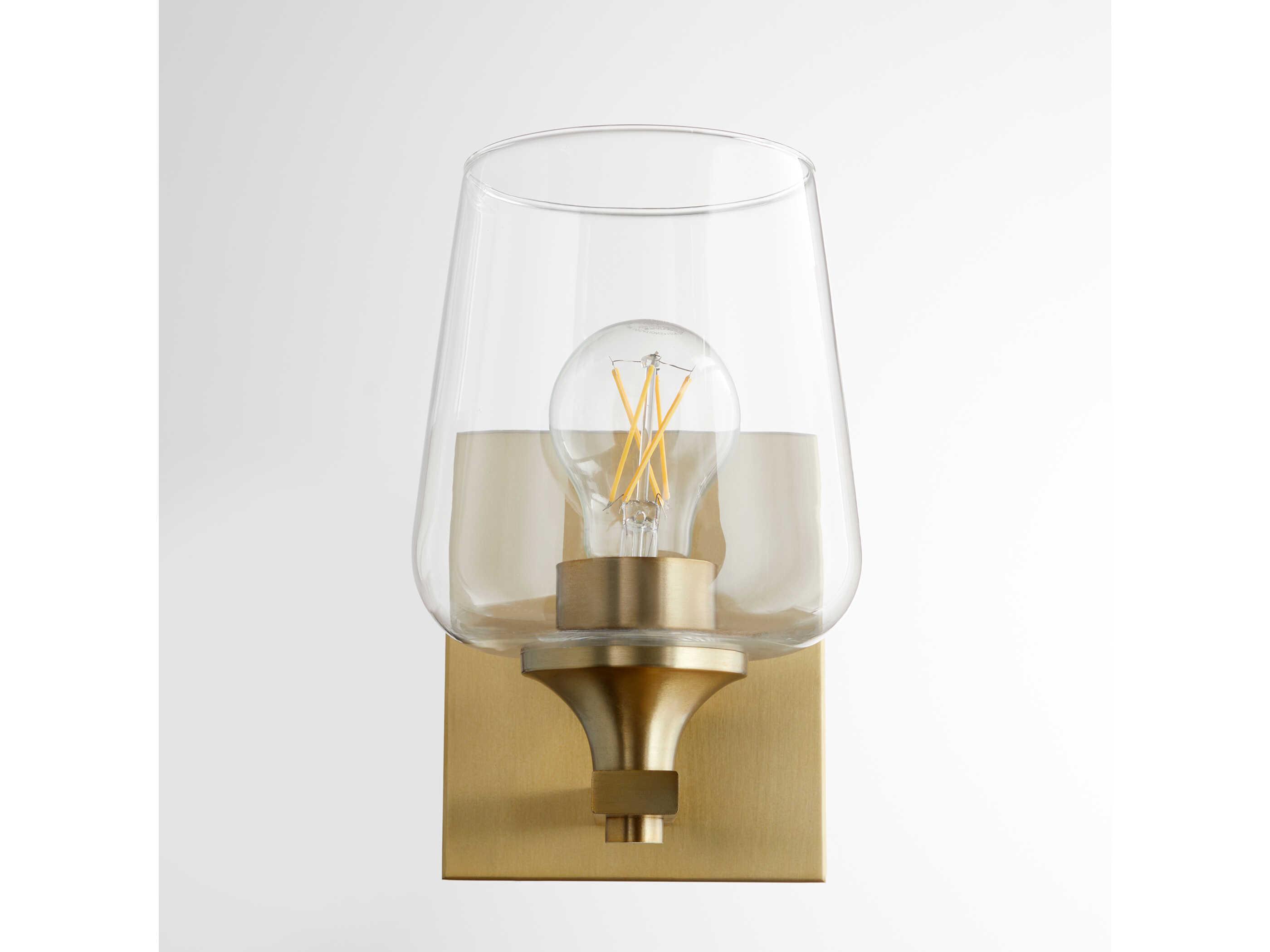 Quorum Veno 1-Light Aged Brass Wall Sconce