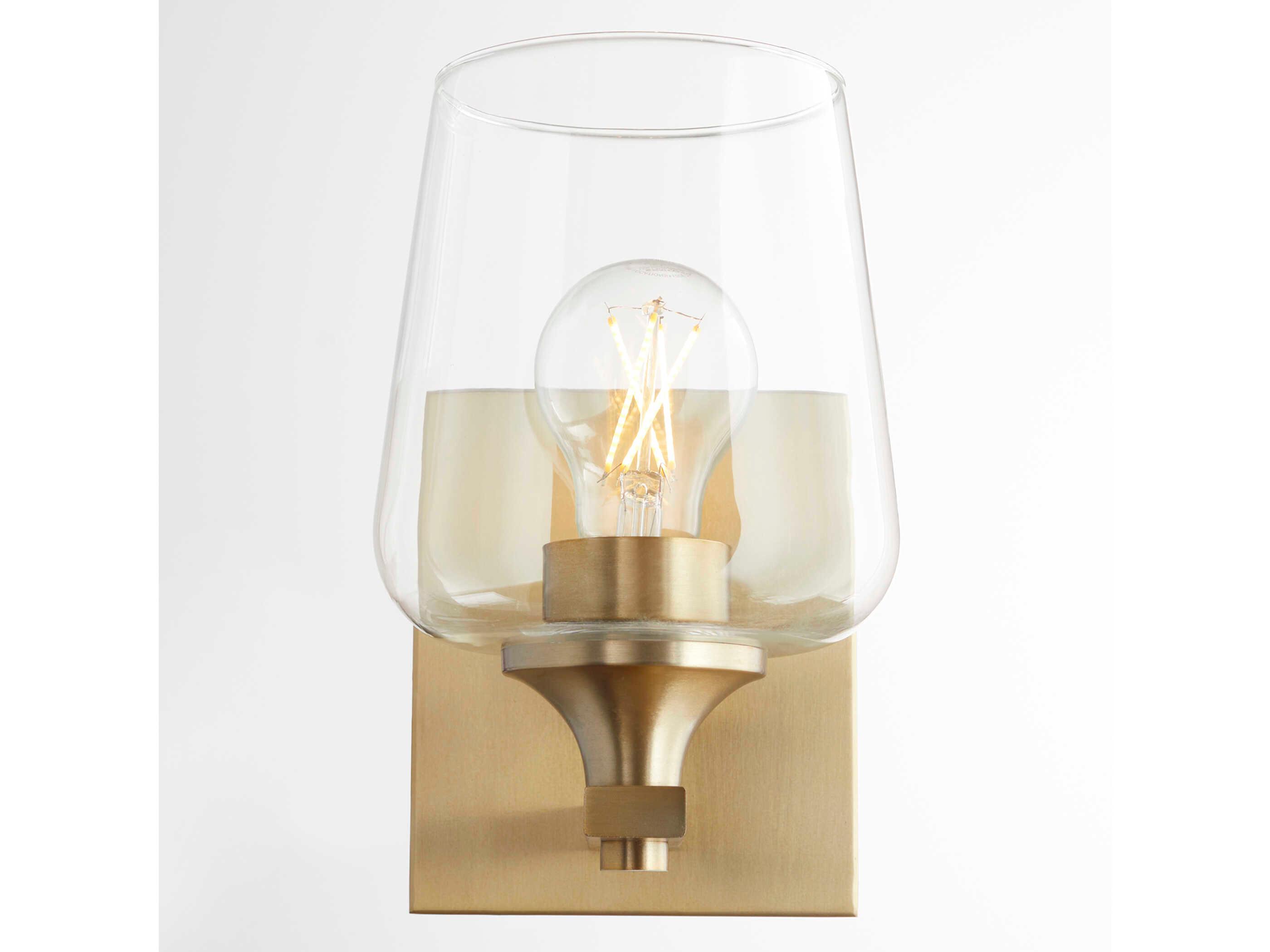 Quorum Veno 1-Light Aged Brass Wall Sconce