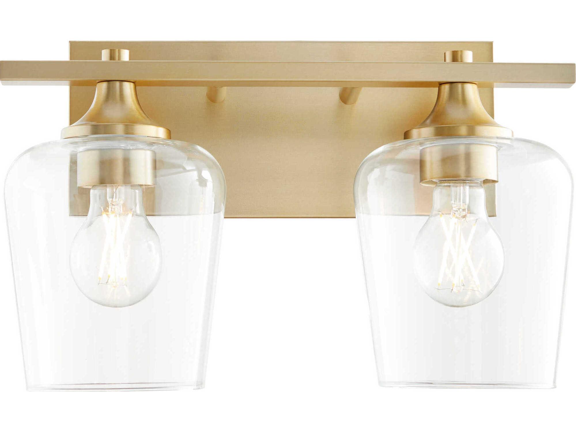 Quorum Veno 2-Light Aged Brass Vanity Light