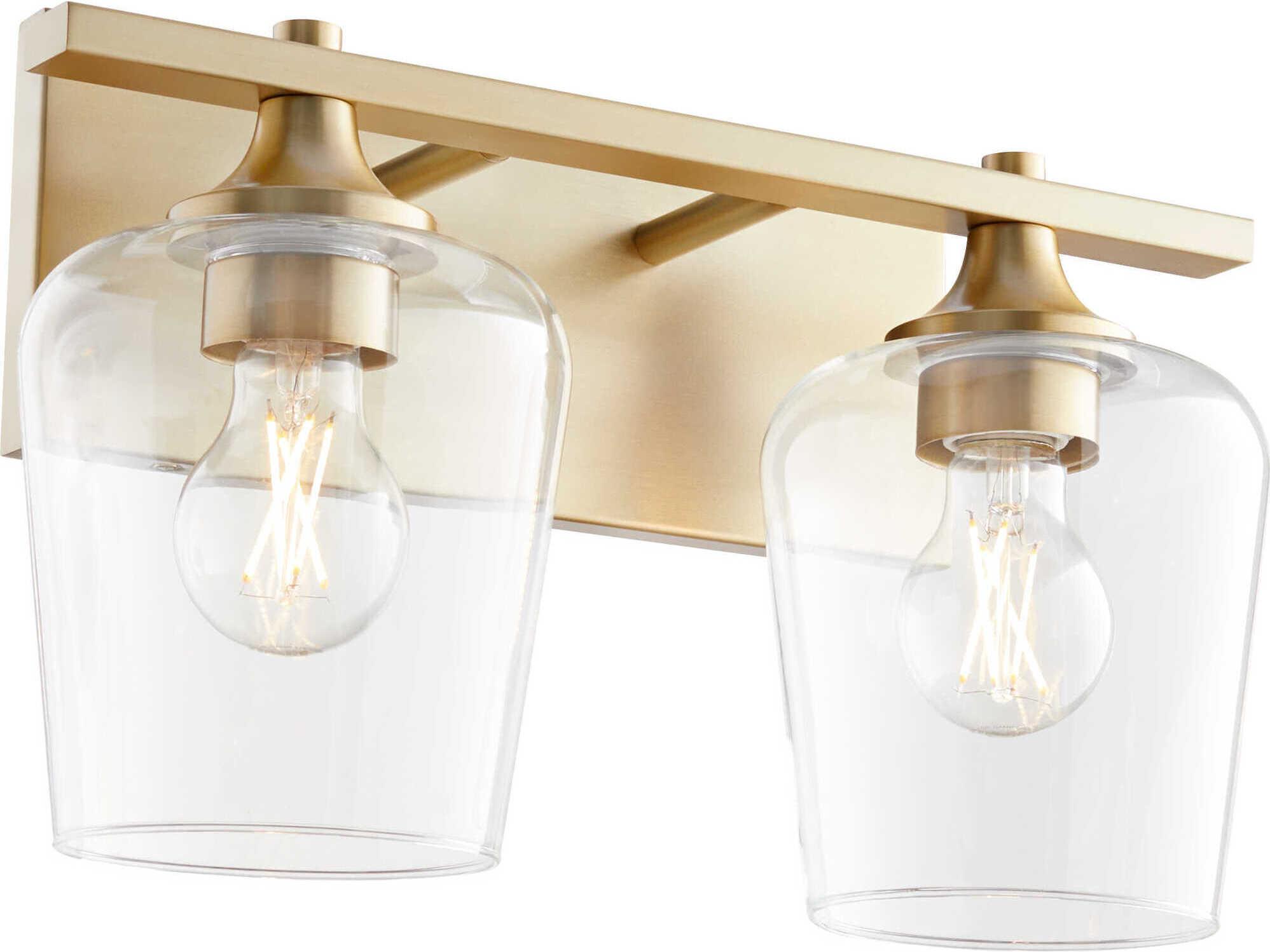 Quorum Veno 2-Light Aged Brass Vanity Light