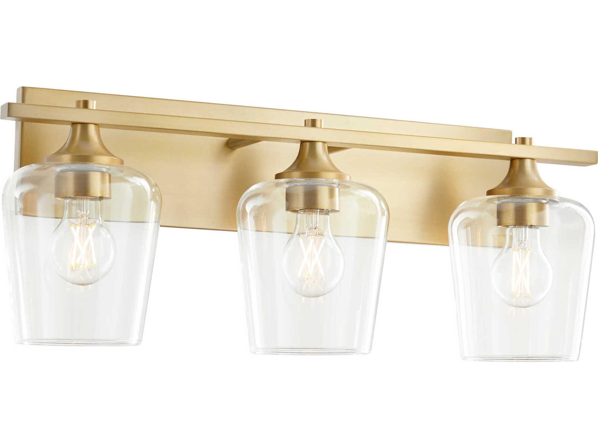 Quorum Veno 3-Light Aged Brass Vanity Light