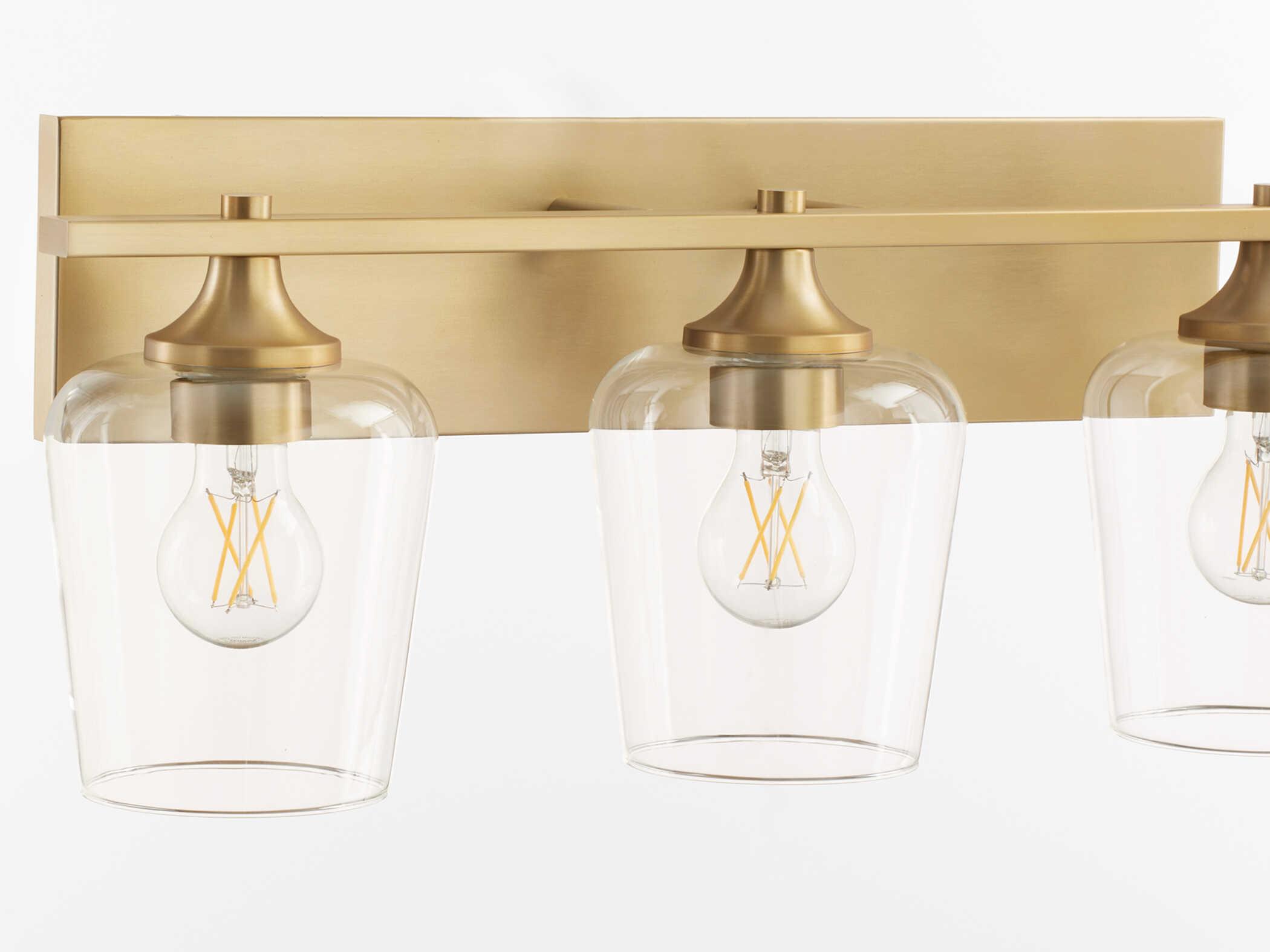 Quorum Veno 3-Light Aged Brass Vanity Light