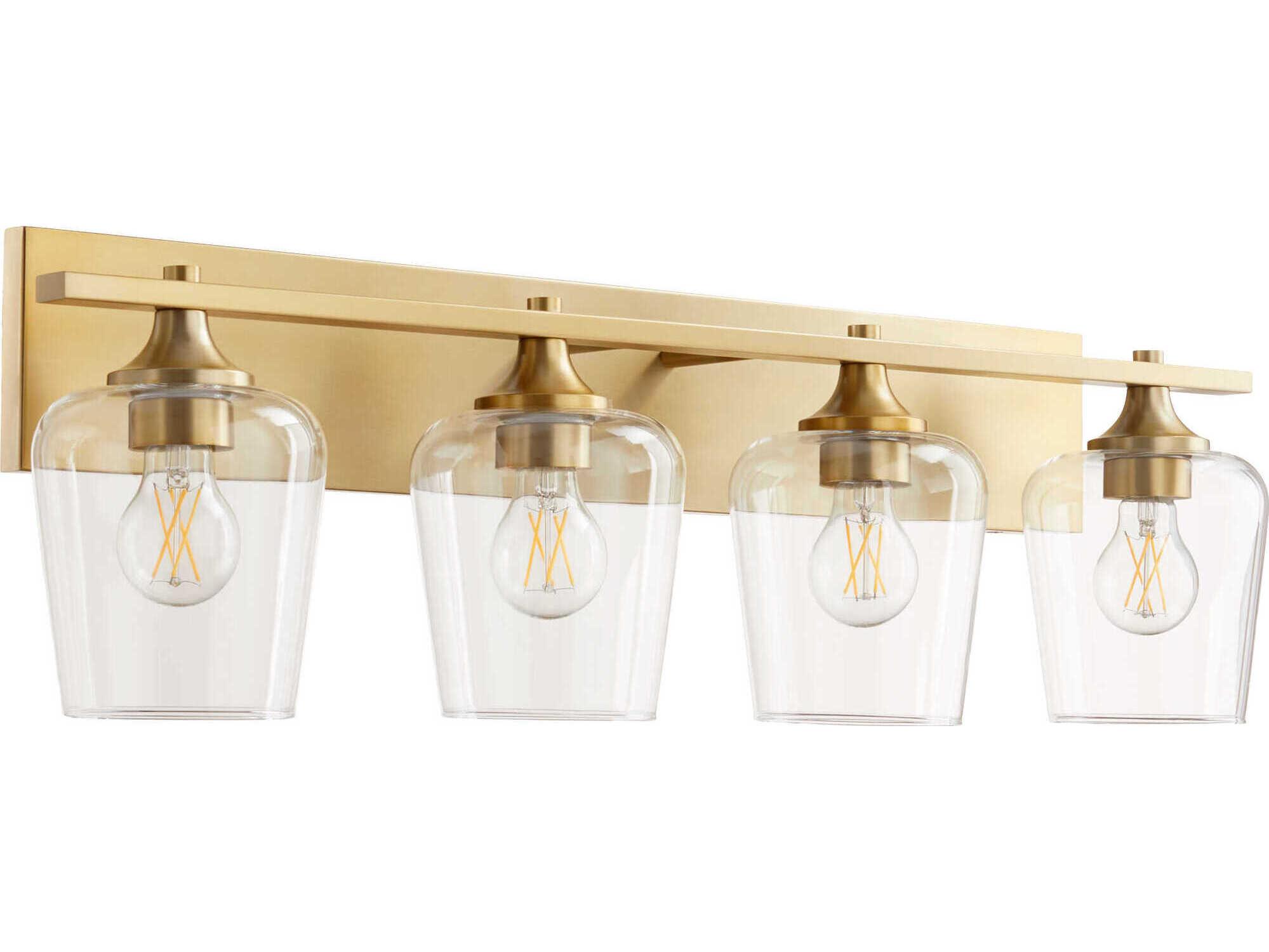 Quorum Veno 4-Light Aged Brass Vanity Light