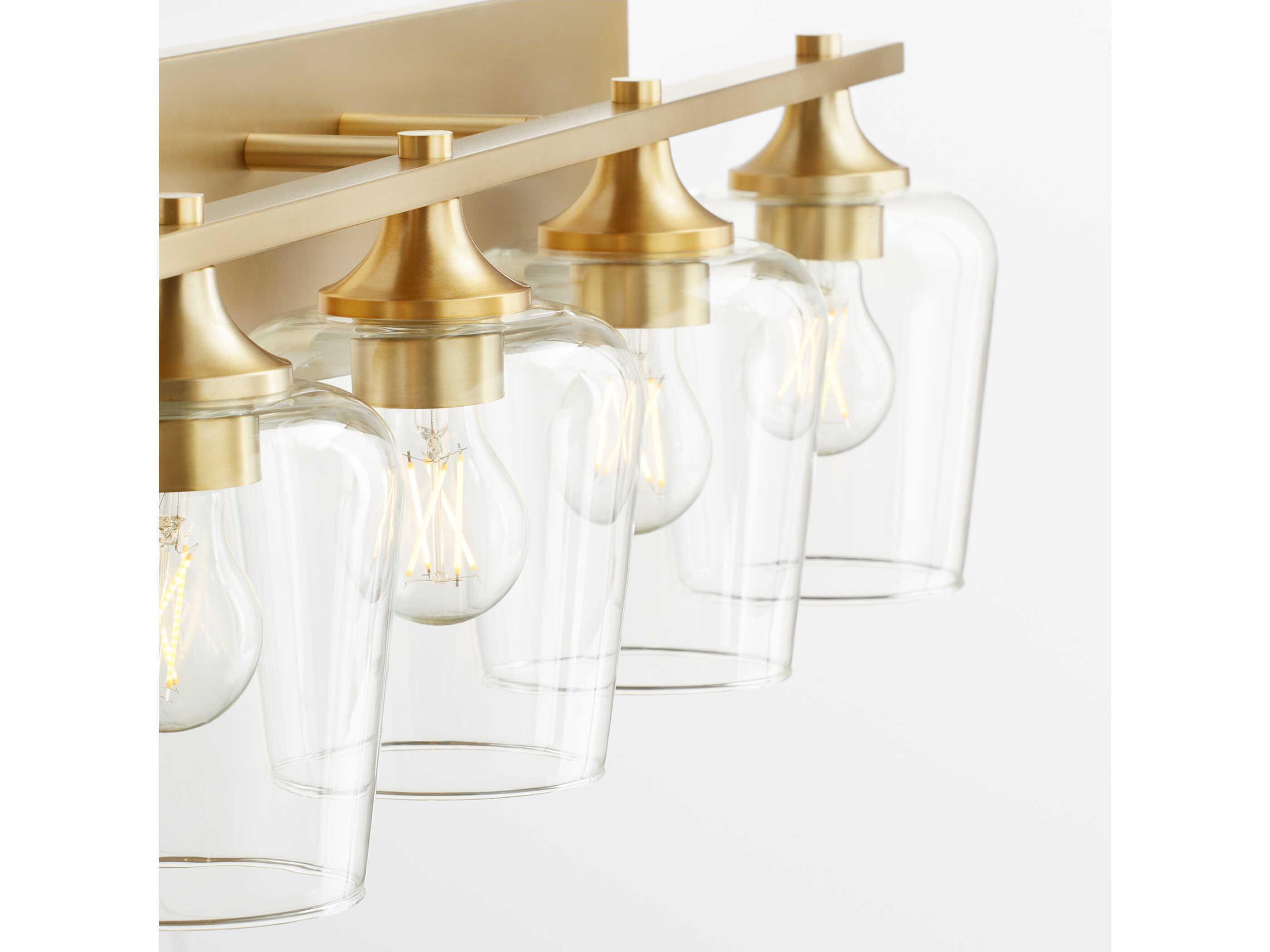 Quorum Veno 4-Light Aged Brass Vanity Light