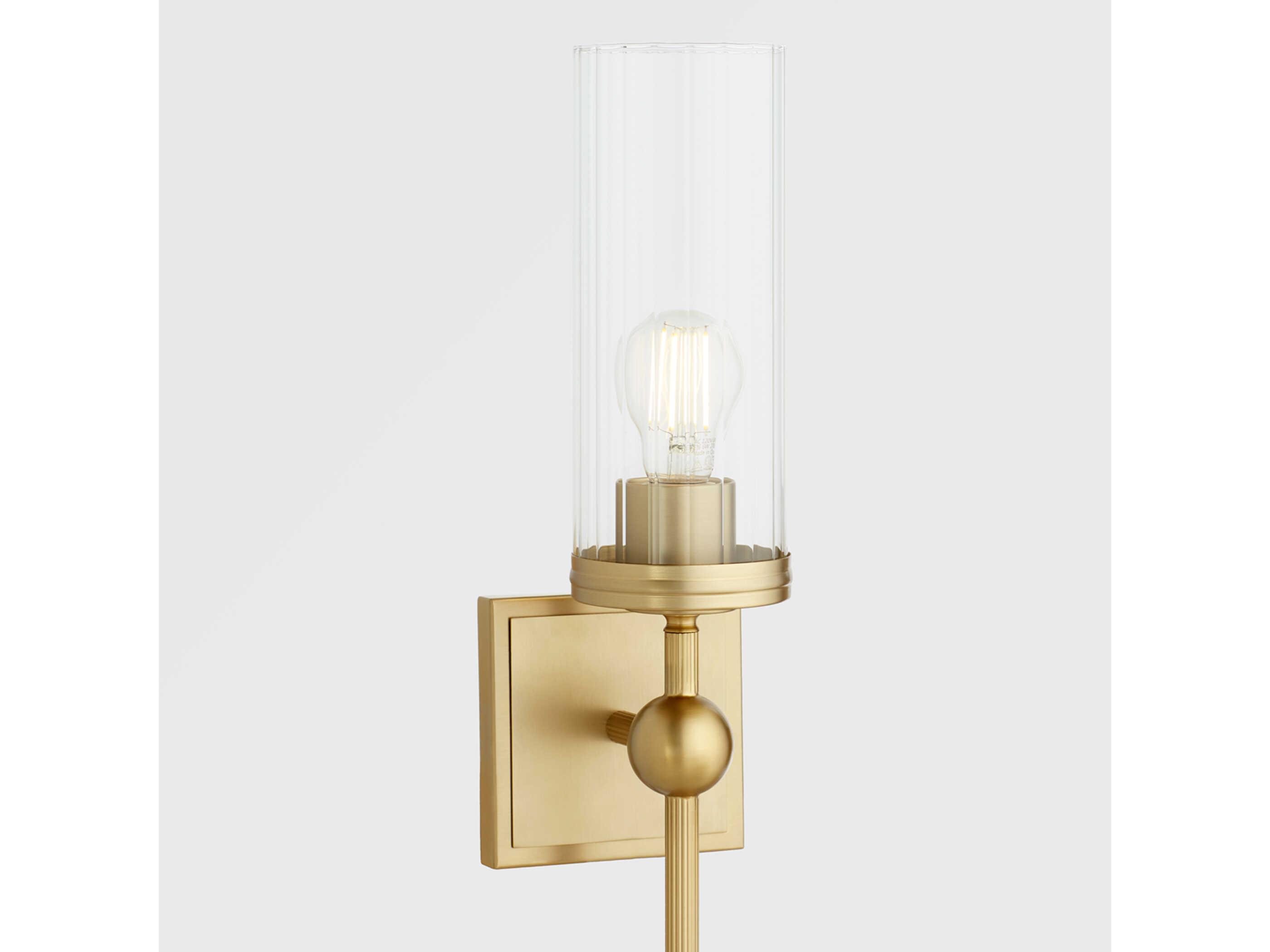 Quorum Lee Boulevard 1-Light Aged Brass Wall Sconce