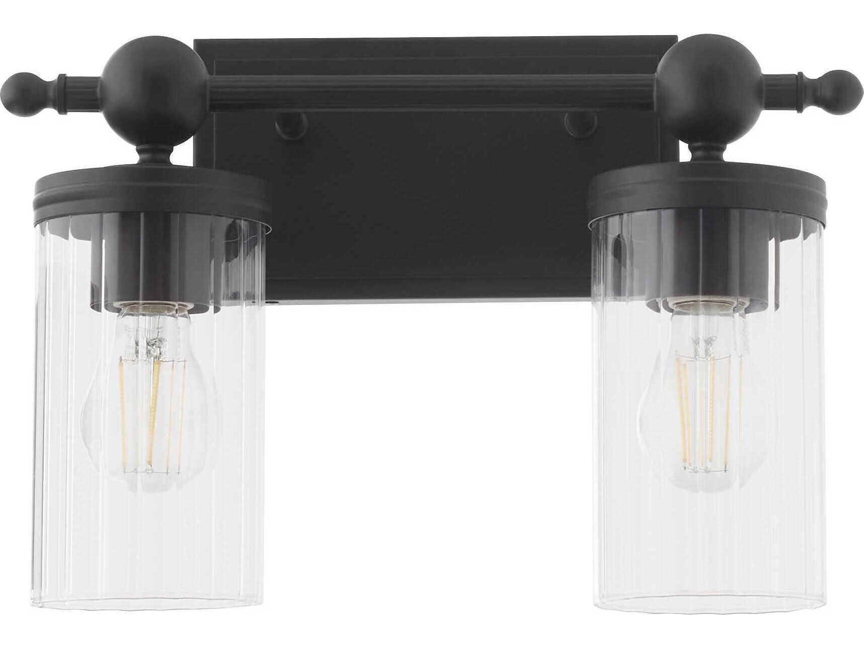 Quorum Lee Boulevard 2-Light Matte Black Vanity Light