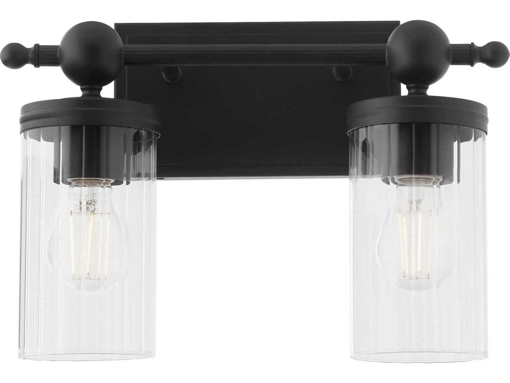 Quorum Lee Boulevard 2-Light Matte Black Vanity Light