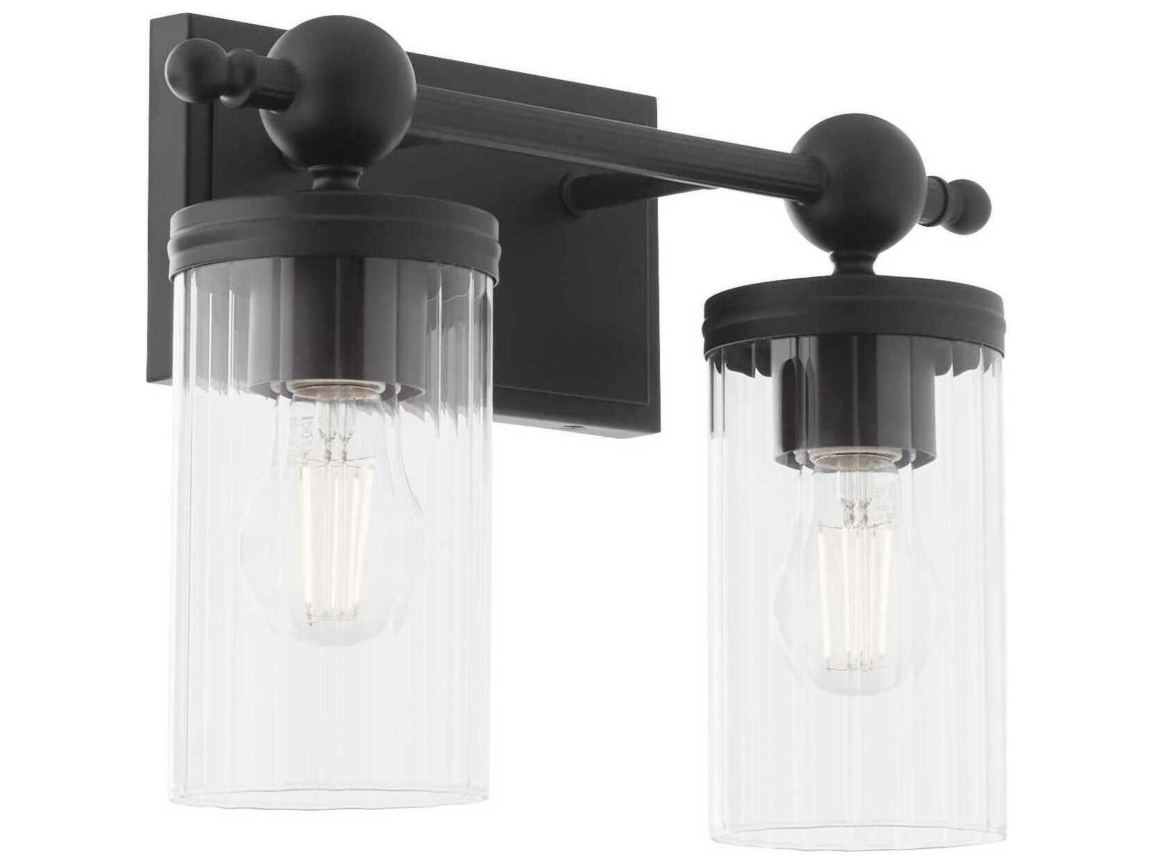 Quorum Lee Boulevard 2-Light Matte Black Vanity Light