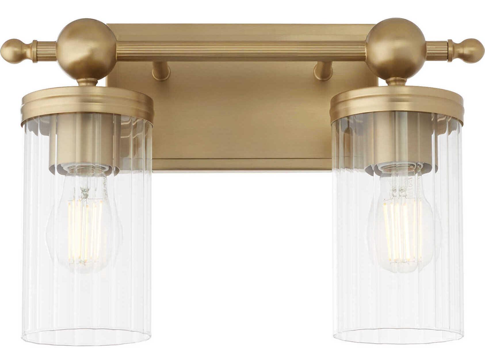 Quorum Lee Boulevard 2-Light Aged Brass Vanity Light