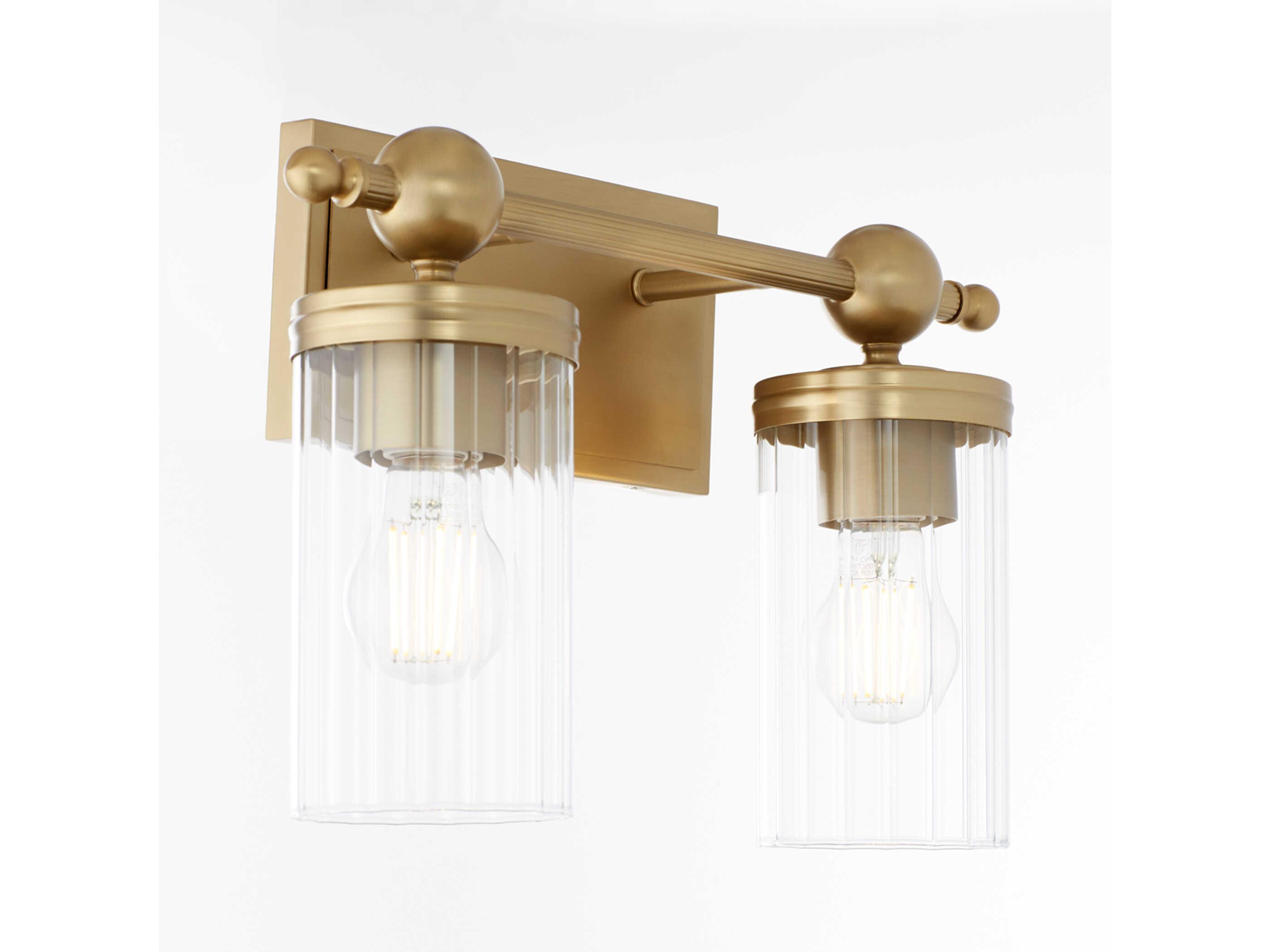 Quorum Lee Boulevard 2-Light Aged Brass Vanity Light