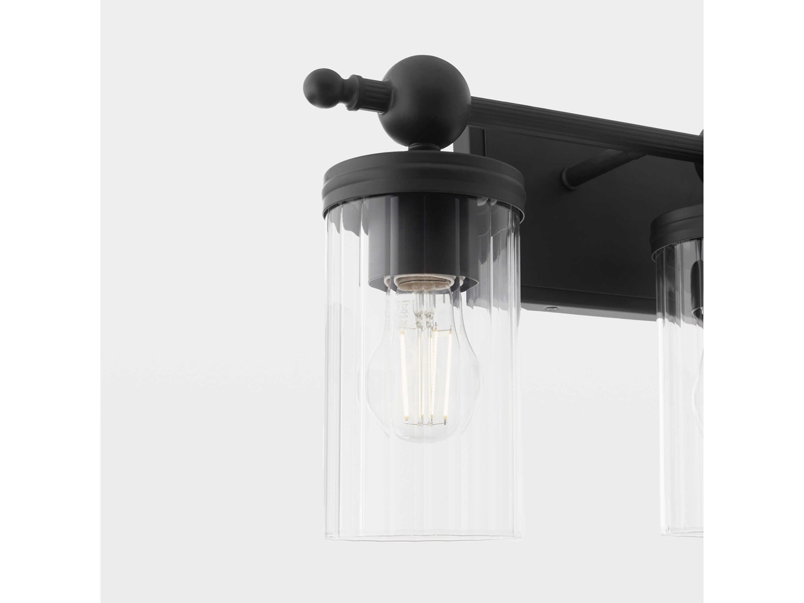 Quorum Lee Boulevard 3-Light Matte Black Vanity Light