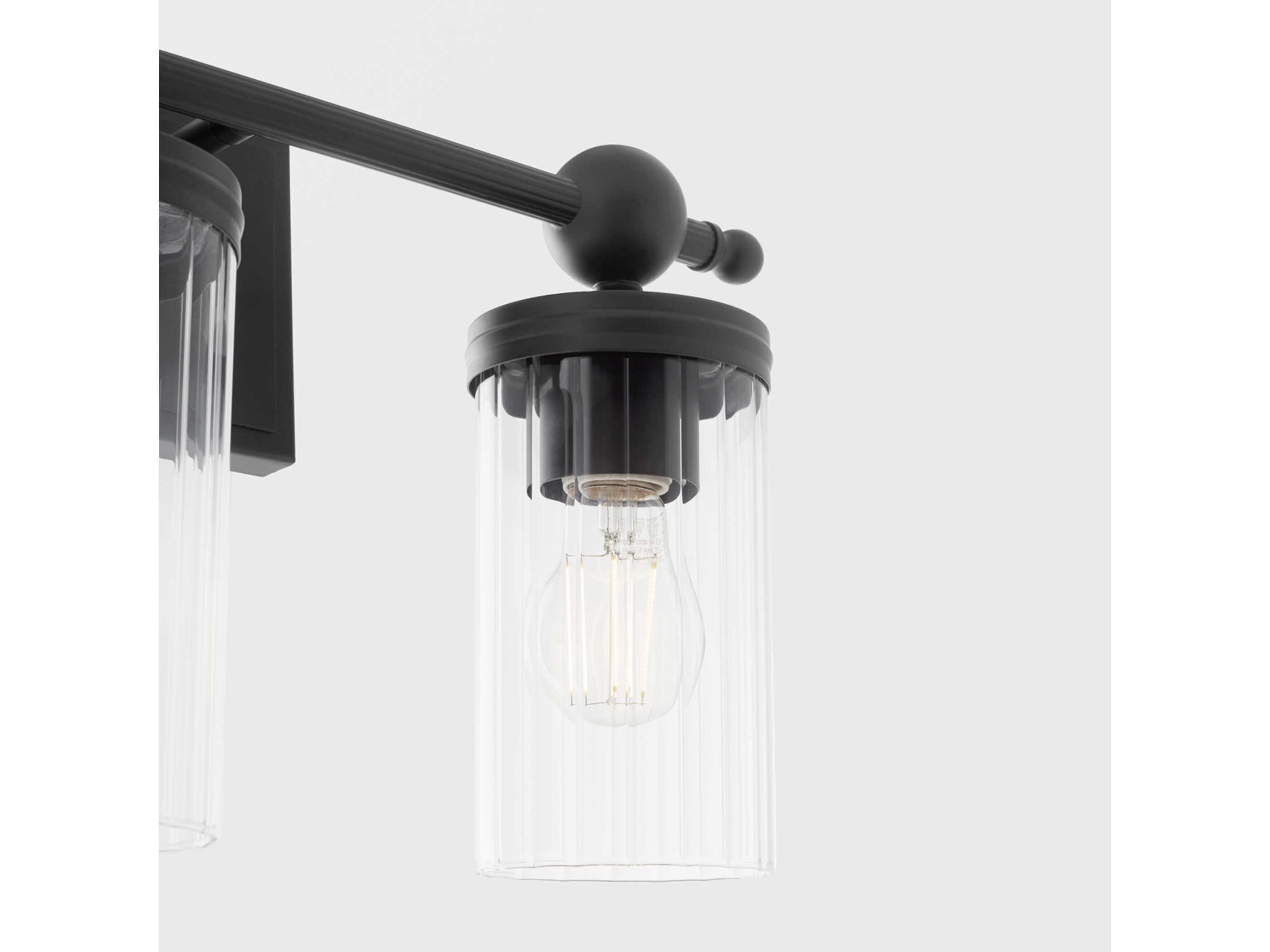 Quorum Lee Boulevard 3-Light Matte Black Vanity Light