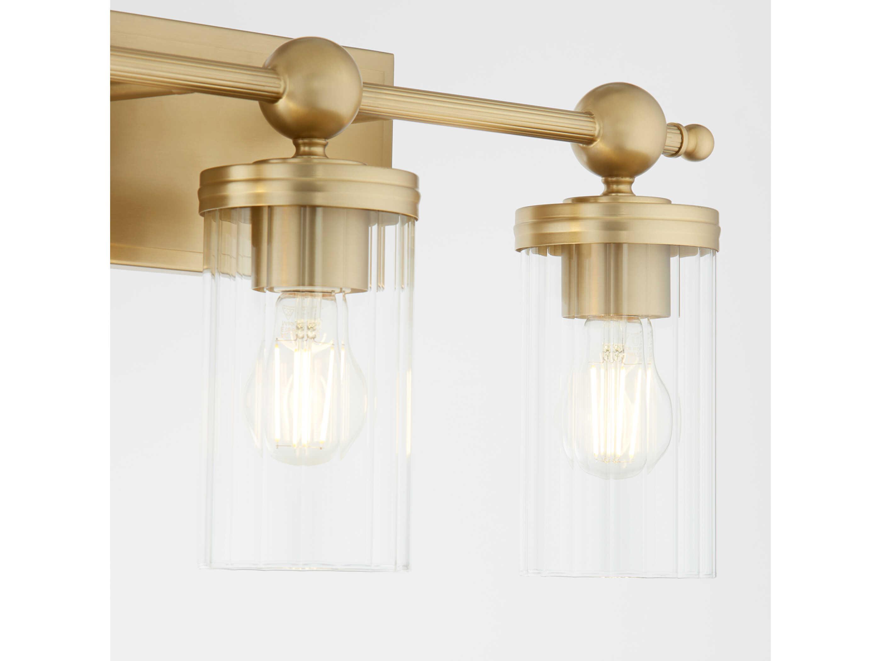 Quorum Lee Boulevard 3-Light Aged Brass Vanity Light